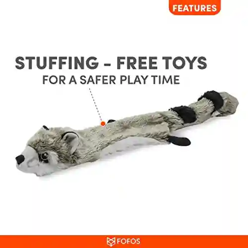 Barkbutler Fofos Skinneez Raccoon Toy for Dogs