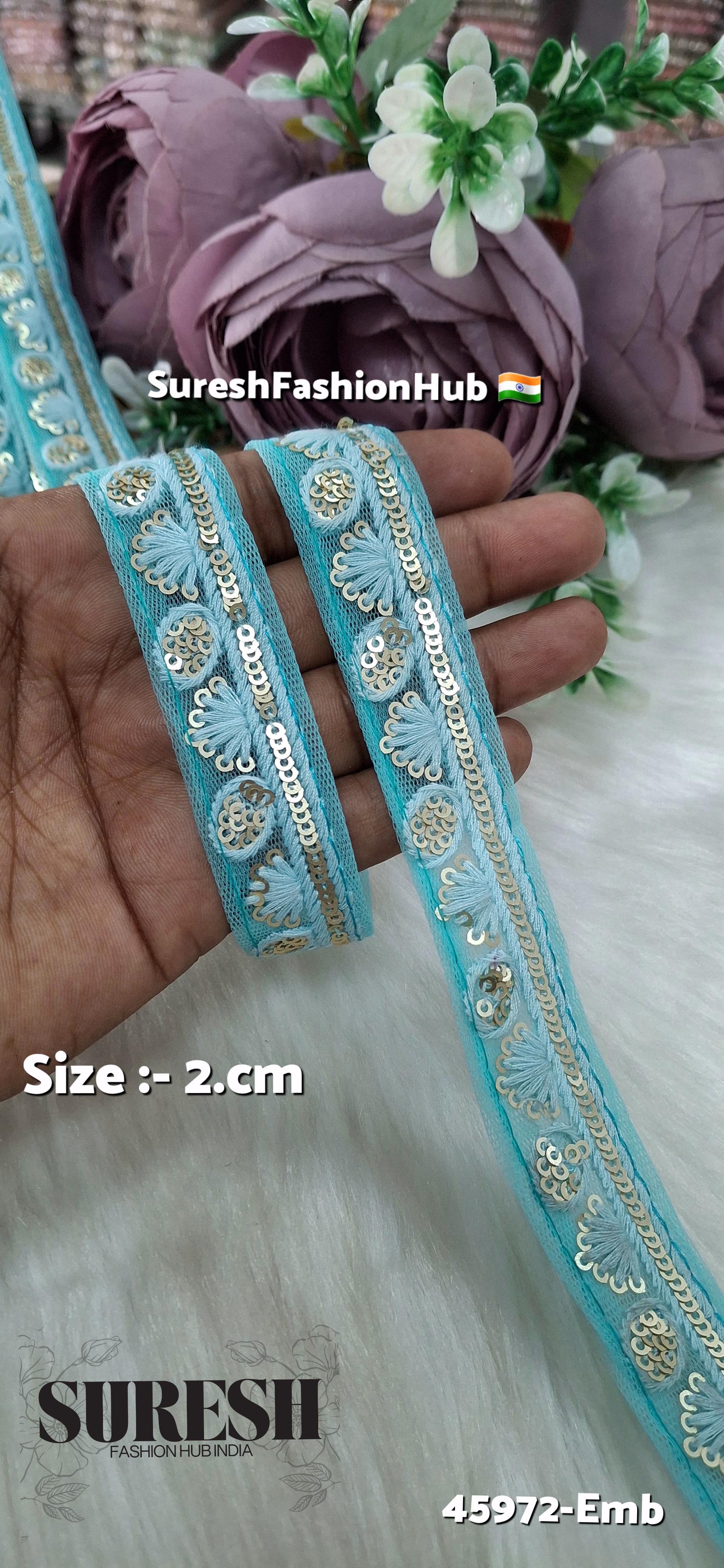 Sea Green Tone-on-Tone Embroidery Lace