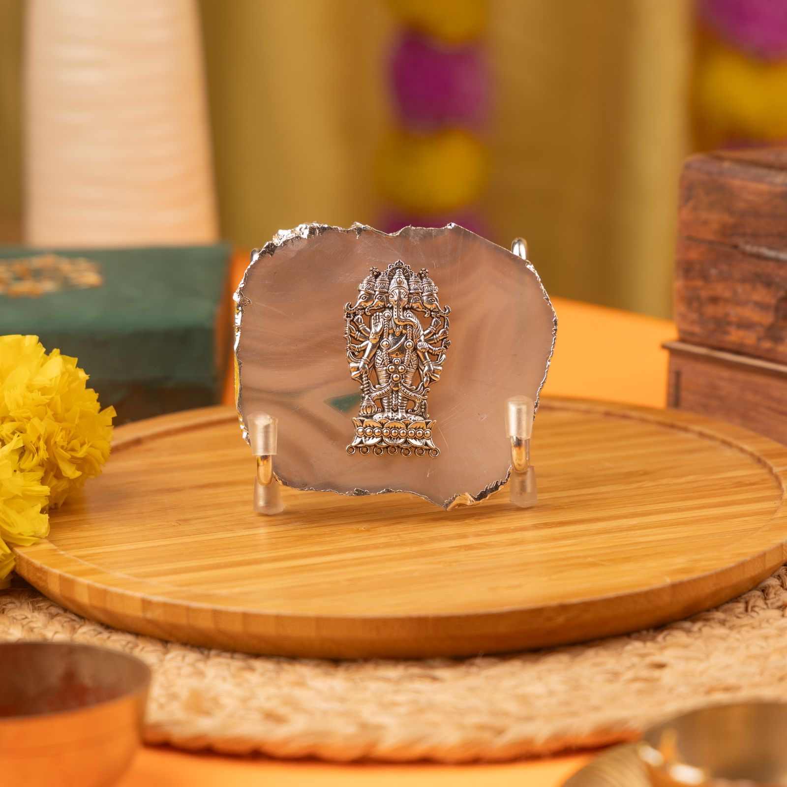 Sillver-Plated Agate Laxmi-Ganesha Collection