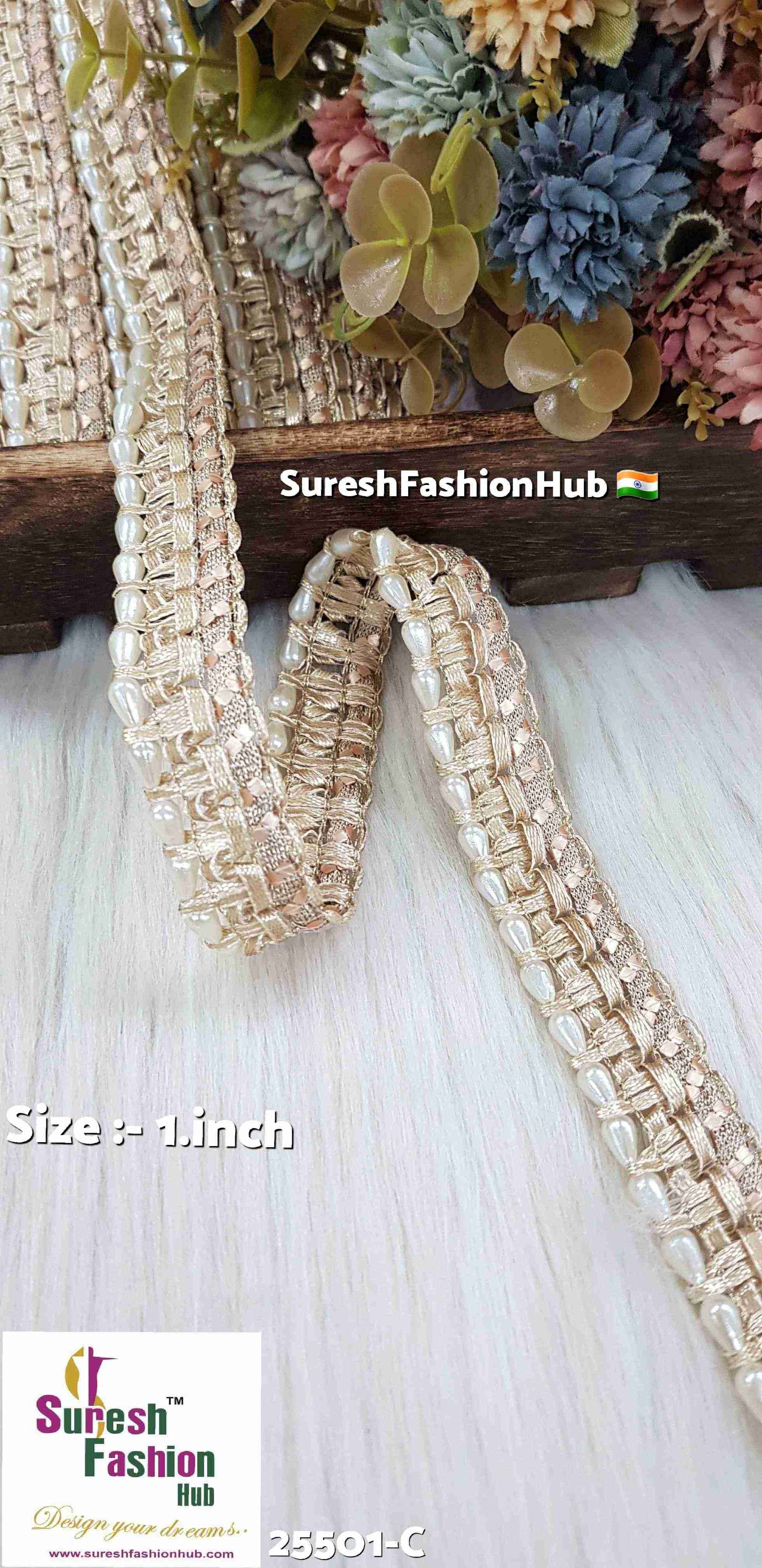 "Intricate Decorative Jhalar Lace with Cutwork Design for Festive Attire"