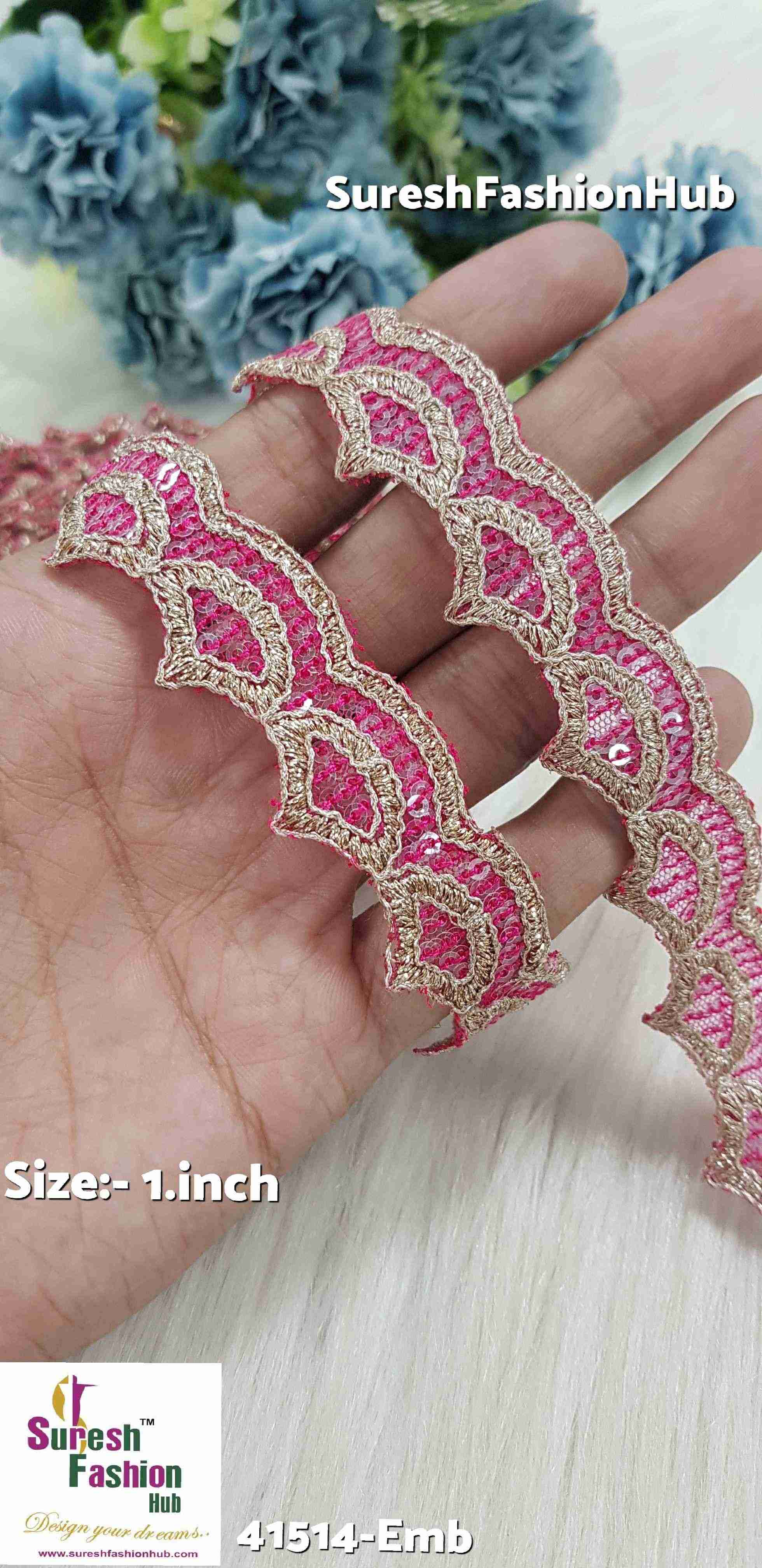 Glittering Rani Waves Embroidered Trim