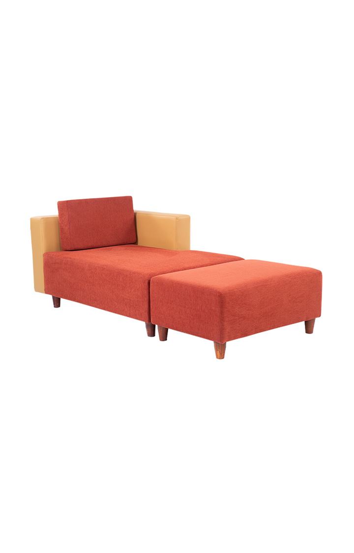 neudot Hailey Fabric Chaise Lounger LHS in Rusty Cider Orange Colour