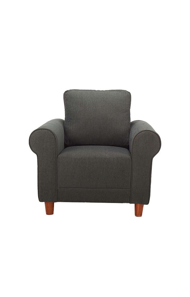 neudot Melody Sofa for Living Room |1 Person Sofa|Premium Fabric with Padded Cushioned Armrest | Solid Wood Frame|1 Seater in Slate Grey Color