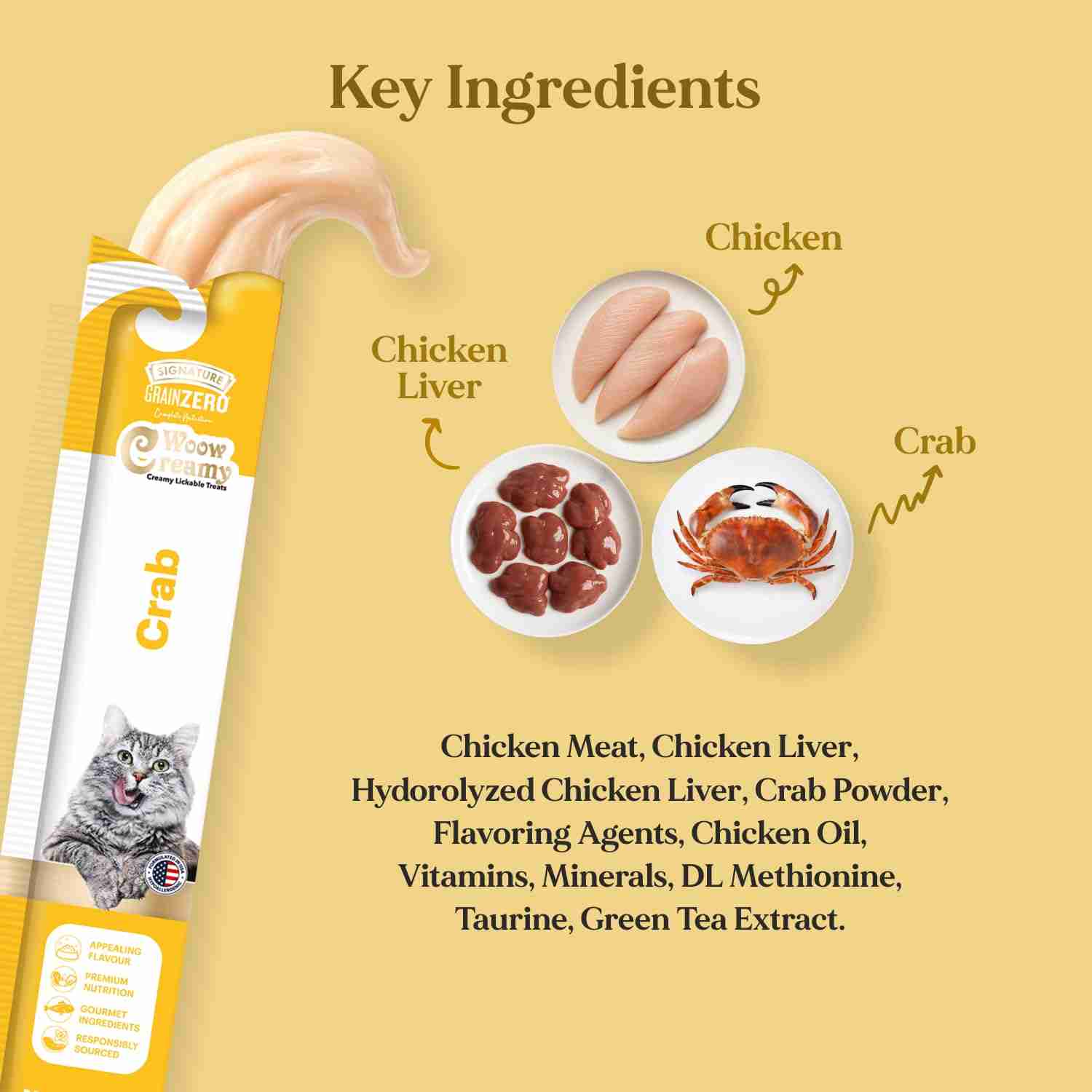 Grain Zero Crab Lickable Creamy Cat Treats