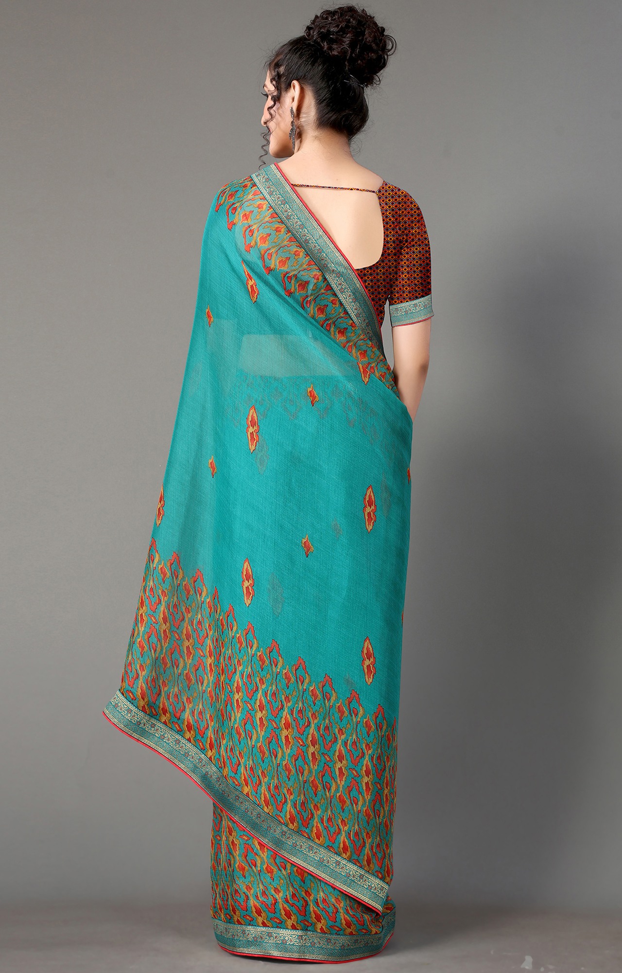 Women Light Blue Chiffon Printed Saree-S_L21SHUBHLABH31005SSR01