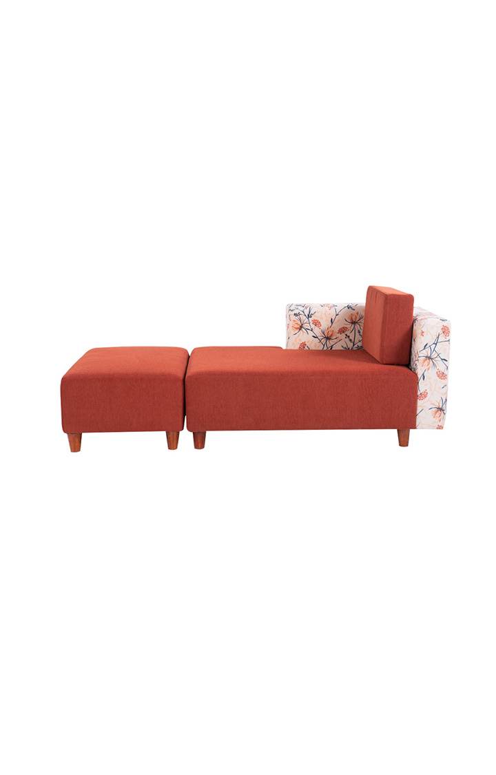 neudot Hailey Fabric Chaise Lounger RHS in Floral Cider Orange Colour