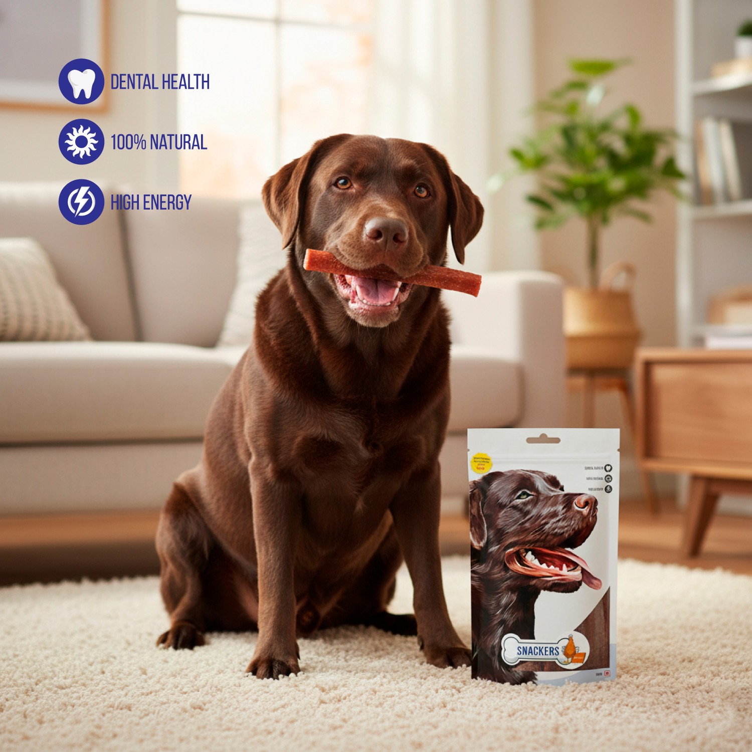 Snackers Dental Chew Stick Chicken Dog Treat