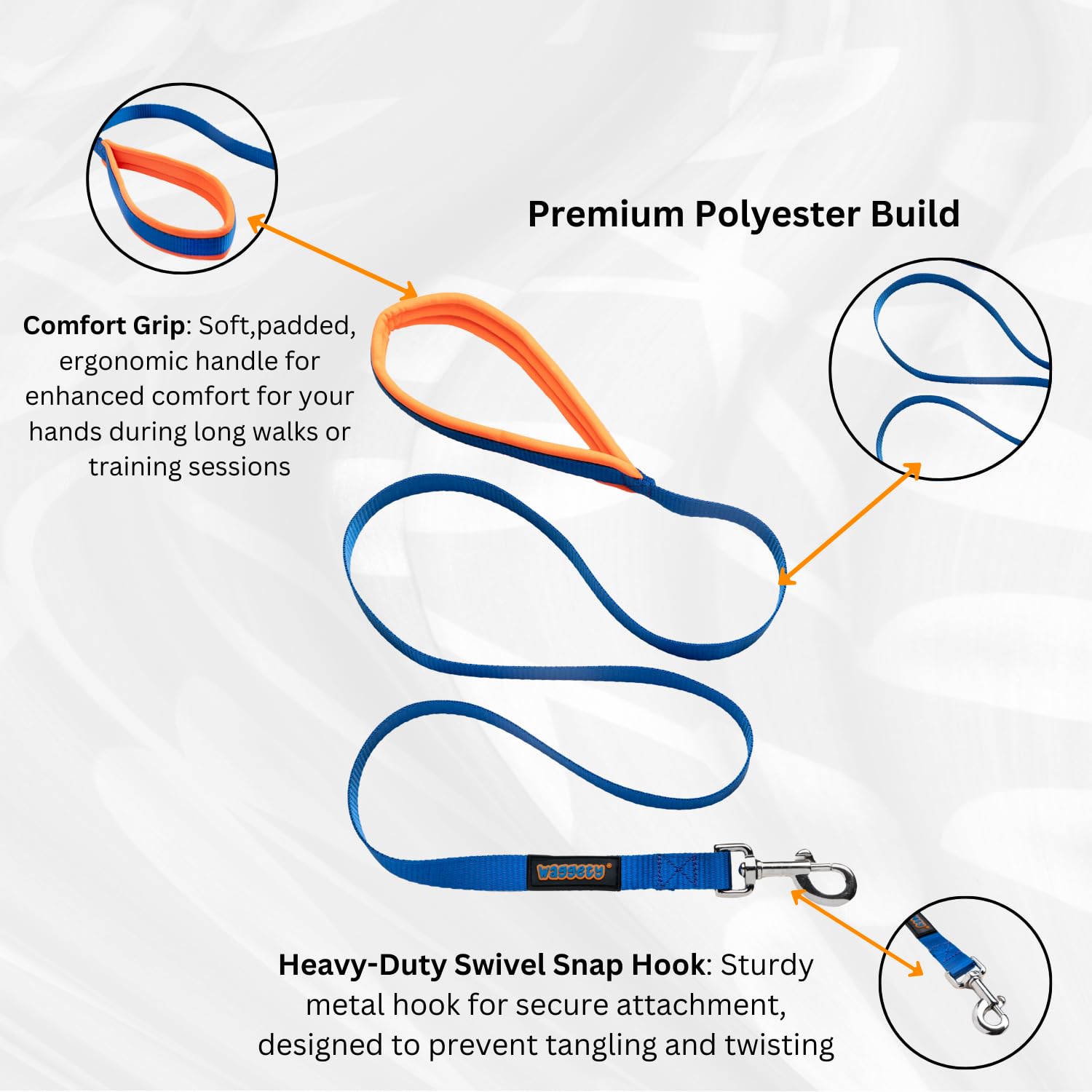 Waggety Dog Leash, Blue