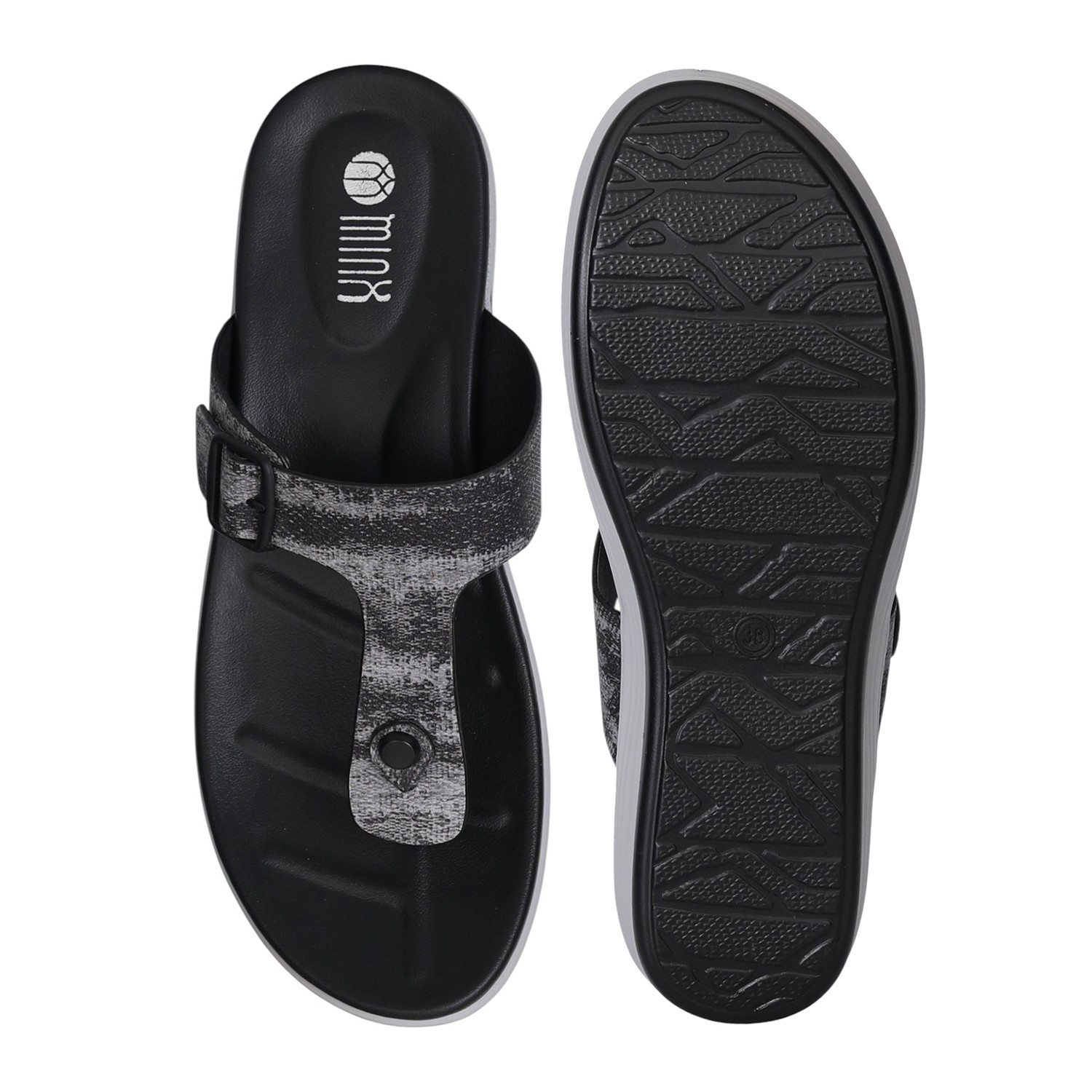 Black Comfort Wave Sandals for Women
