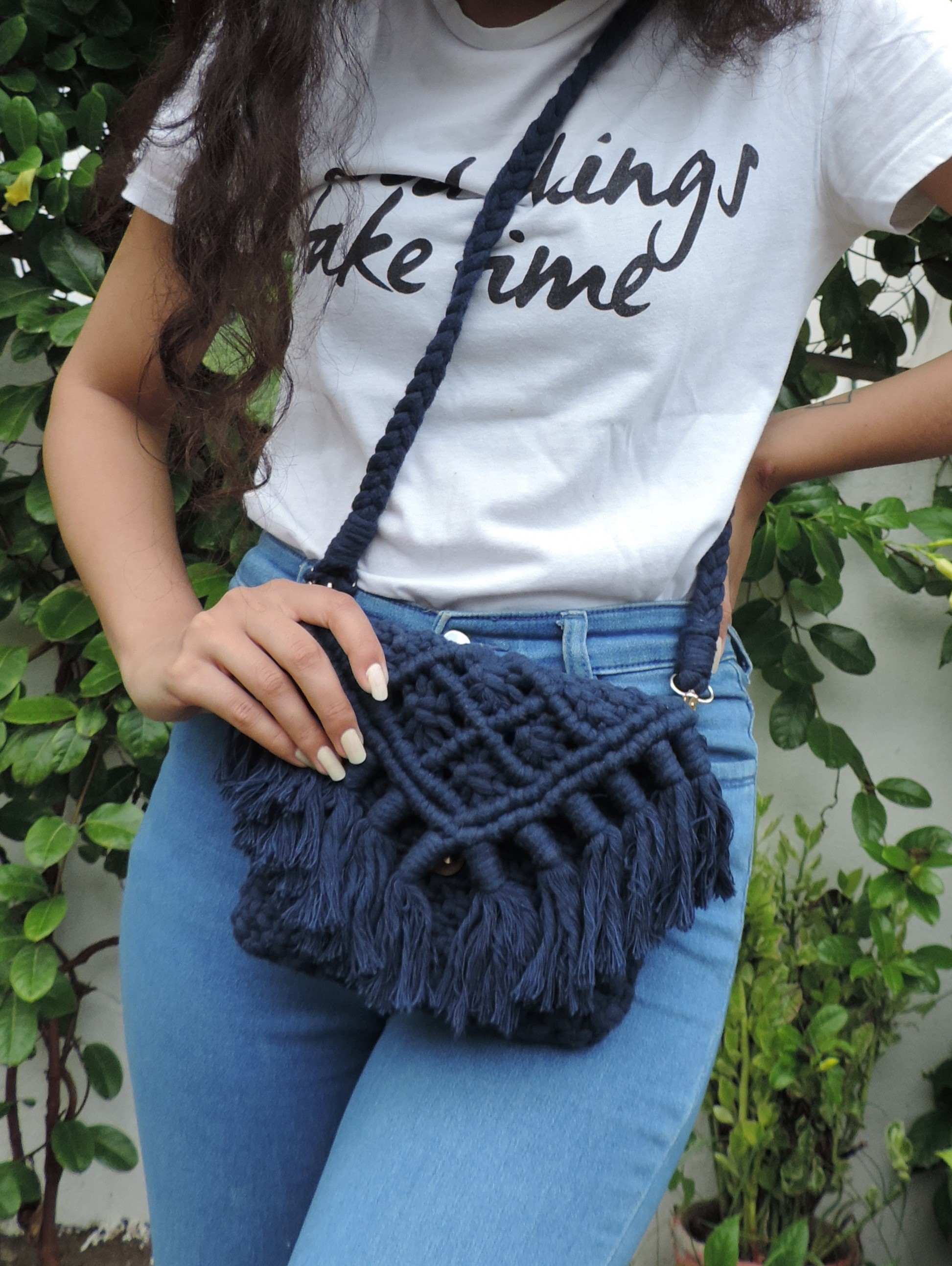 Macrame "X Diamond" Sling Bag