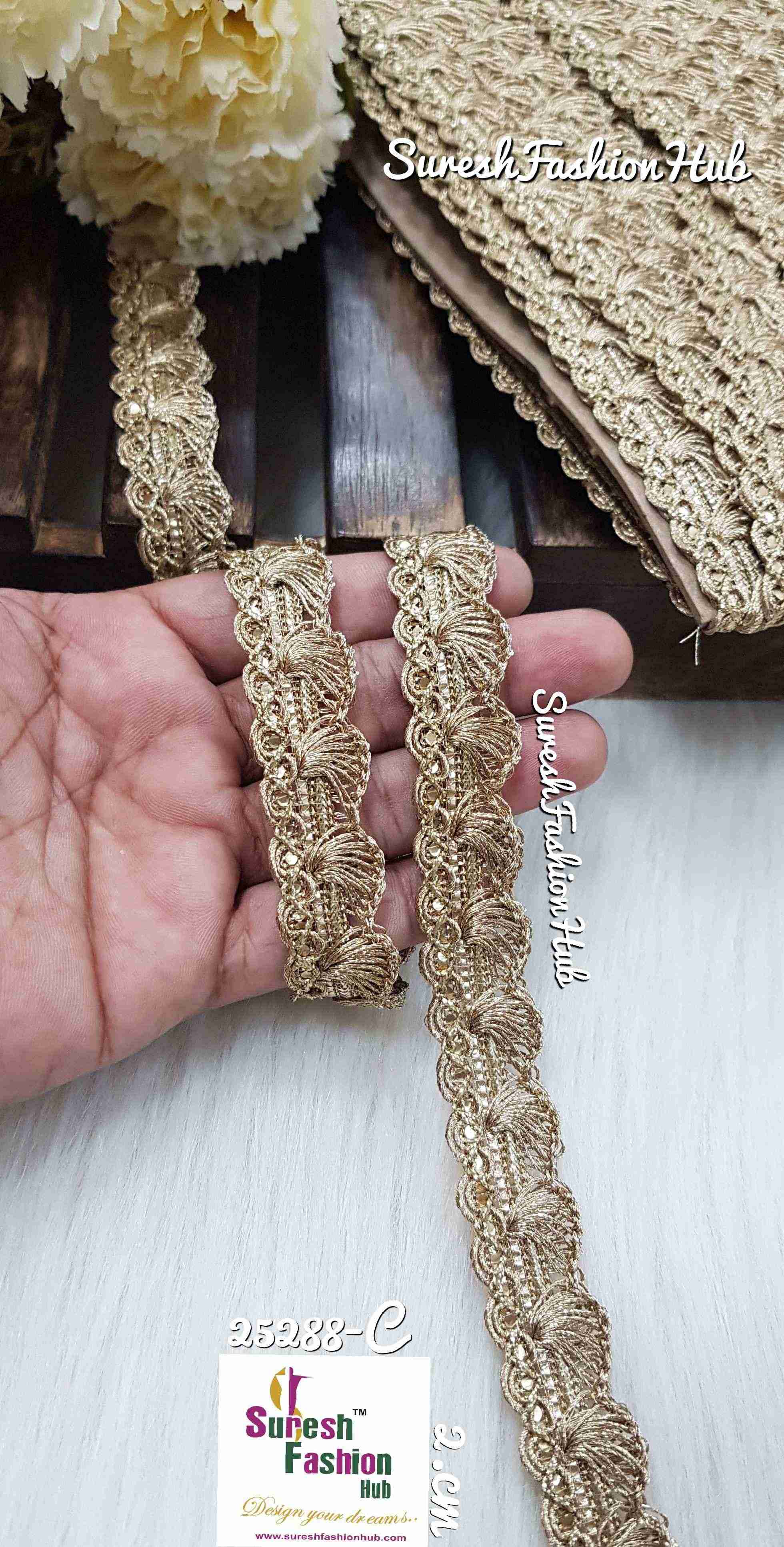 Golden Winged Pankha Lace Trim