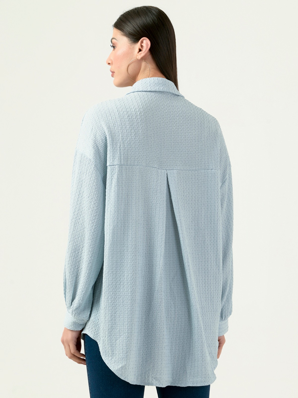 Albion Women Smart Premium L Blue Casual Shirt