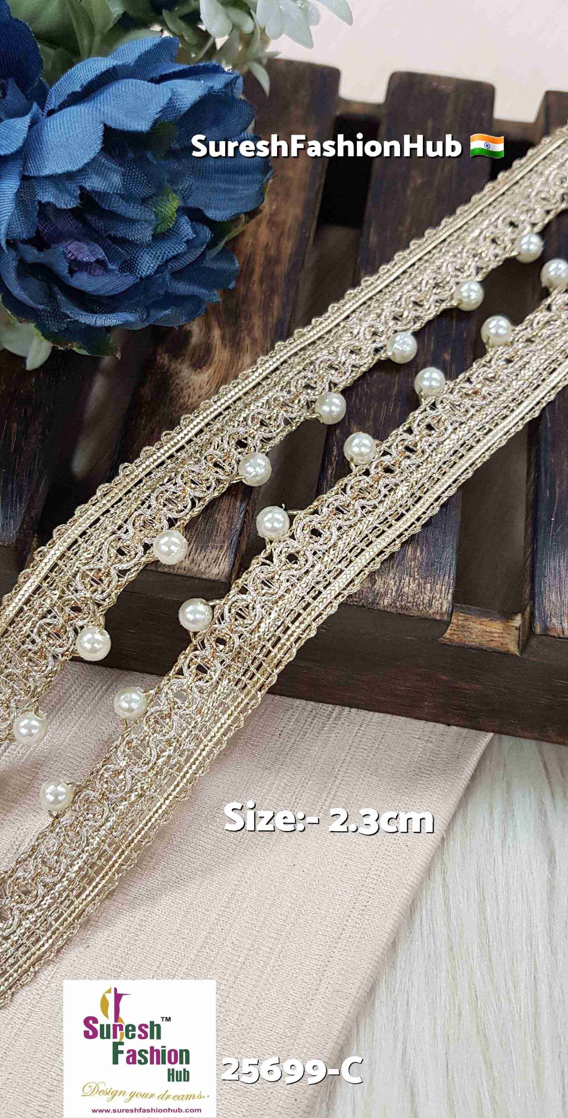 Pearl & Glitter Dori One-Sided Lace