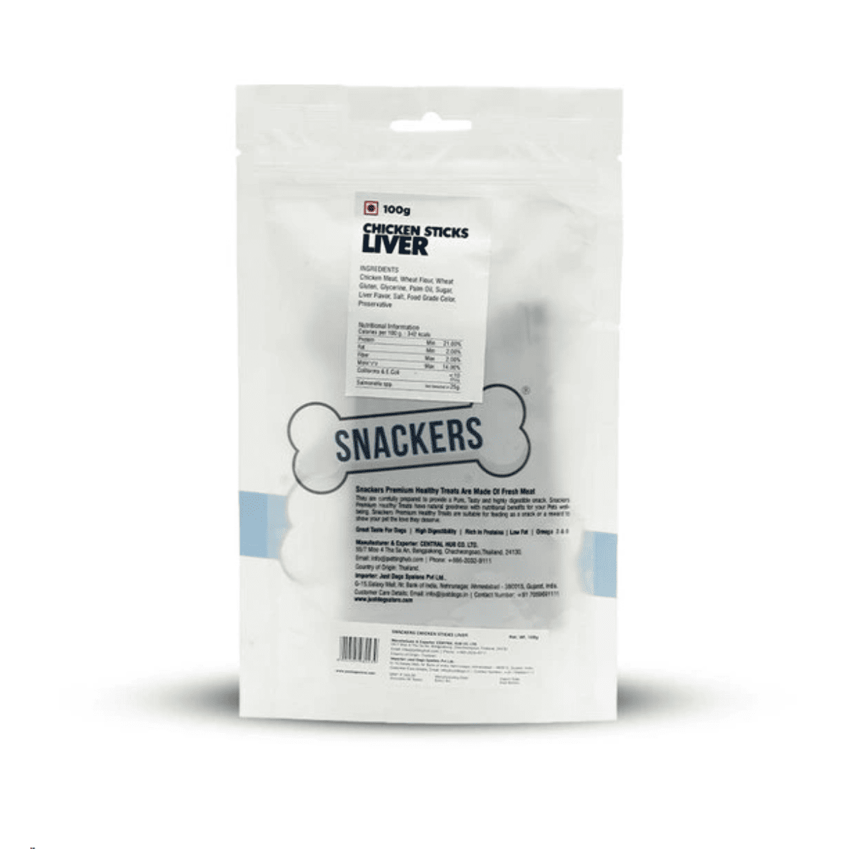 Snackers Chicken Sticks Liver Dry Dog Treats – 100 g