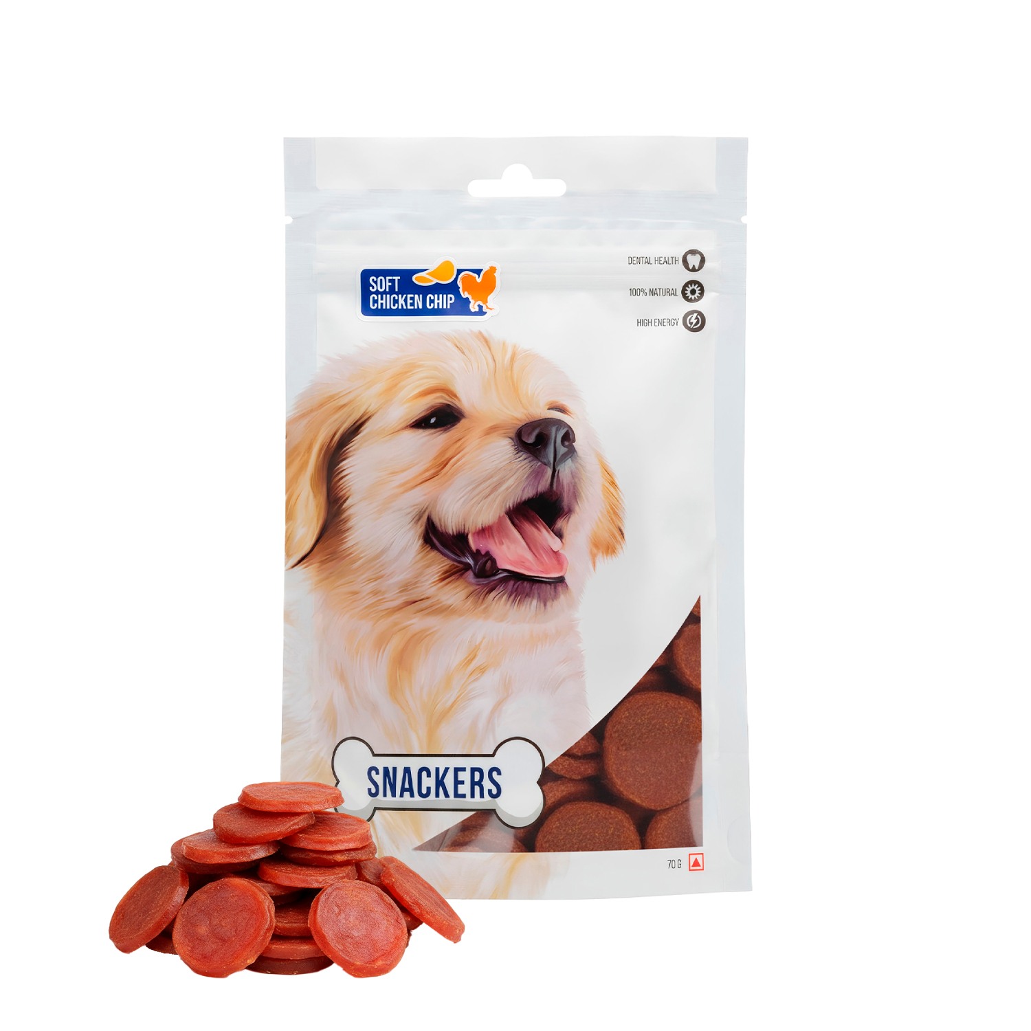 Snackers Soft Chicken Chip Dog Treat, 70g