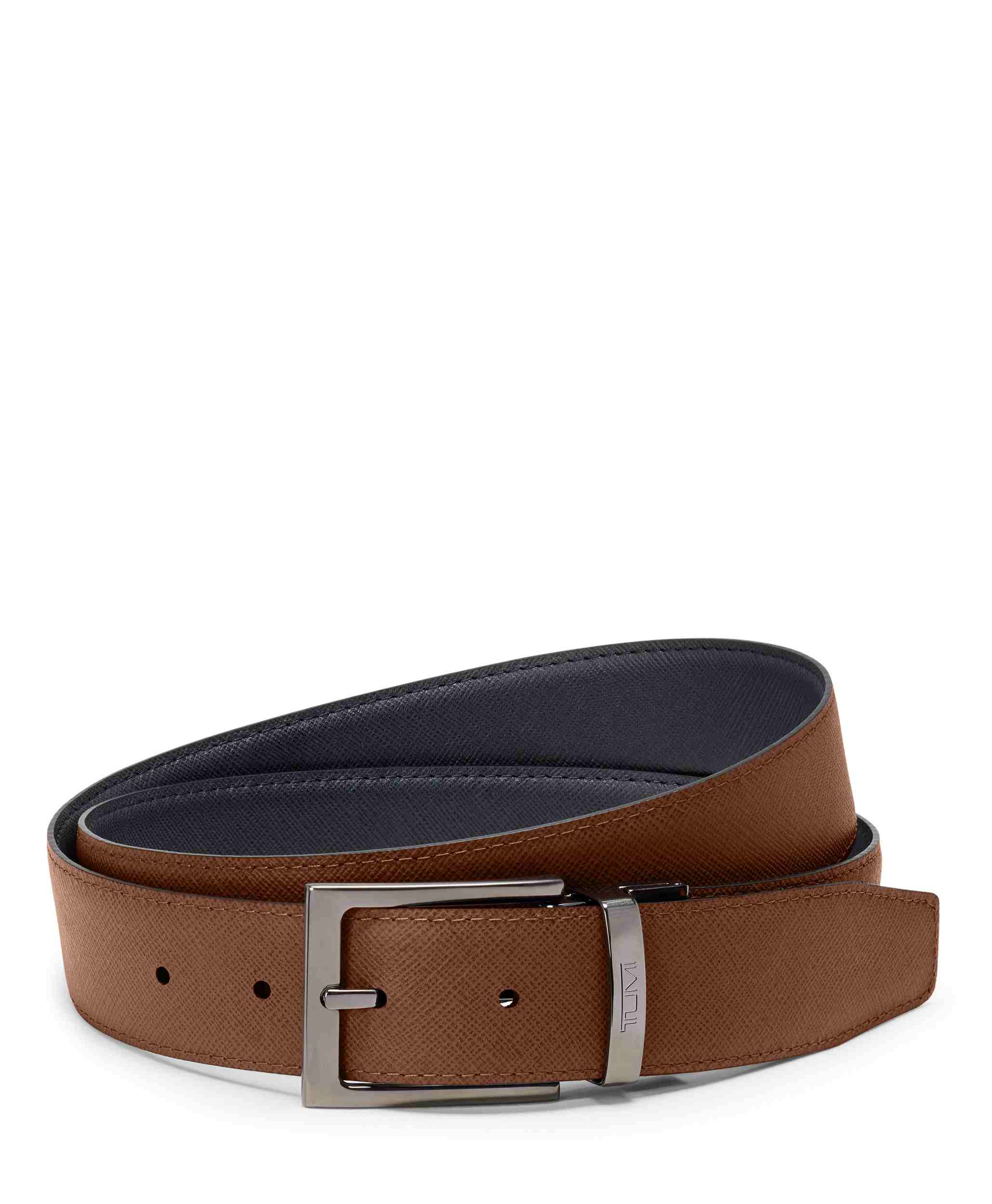 Rectangle Reversible Saffiano Leather Belt