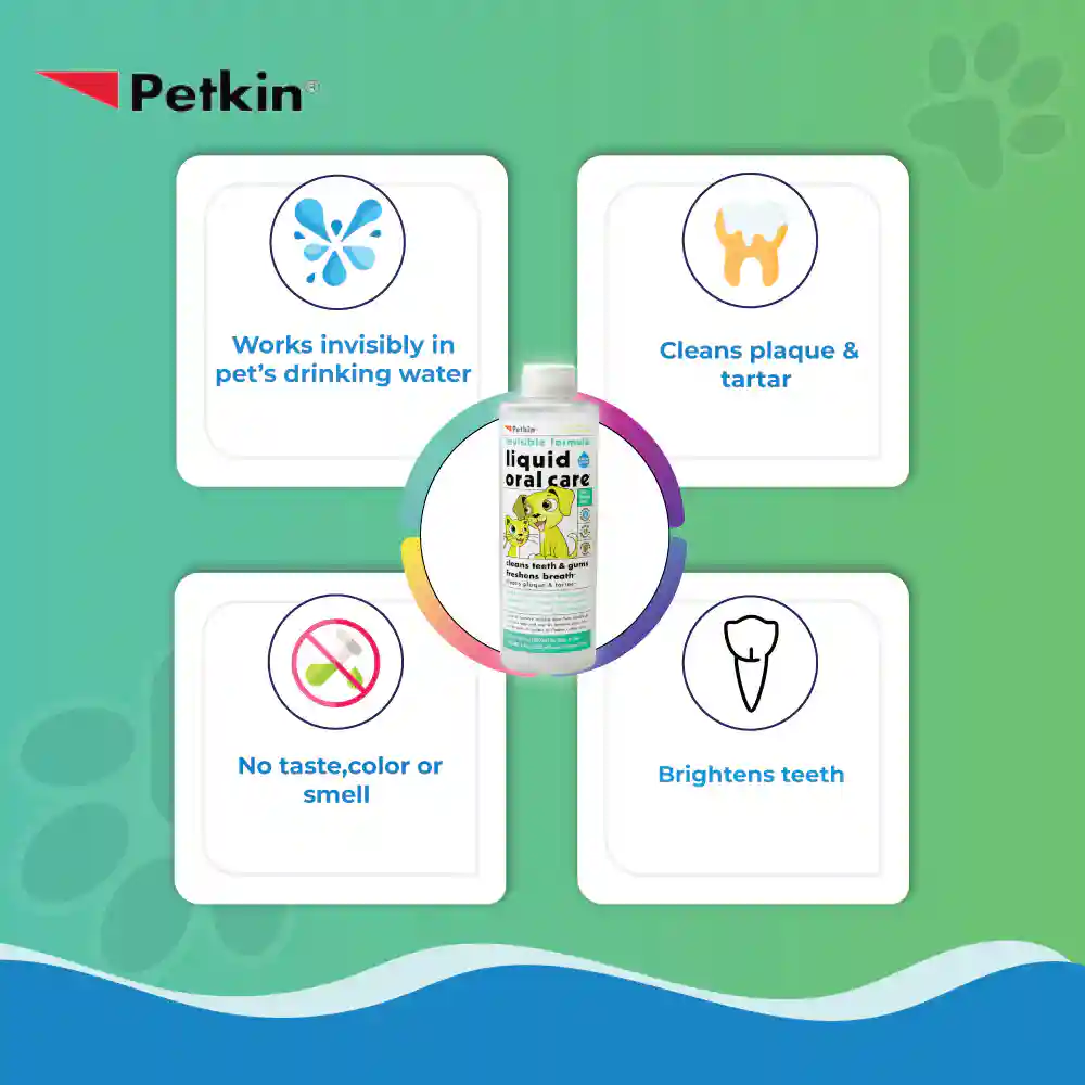 Petkin Liquid Oral Care Invisible formula for Pets, 240 ml