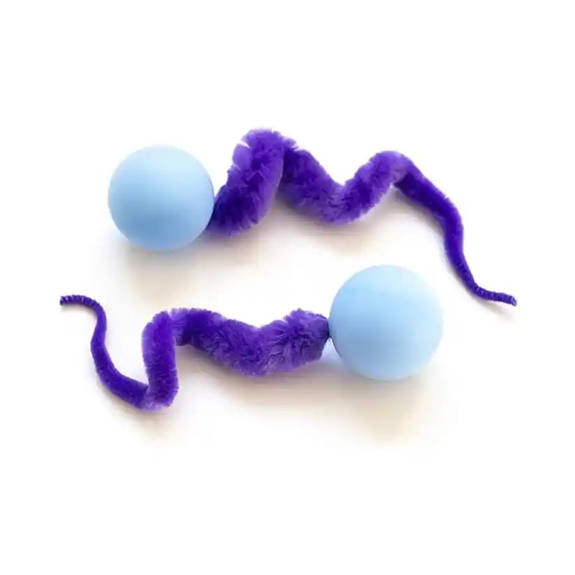 Fofos Glow-in-the Dark Bouncy Ball Cat Toy, Pack of 2