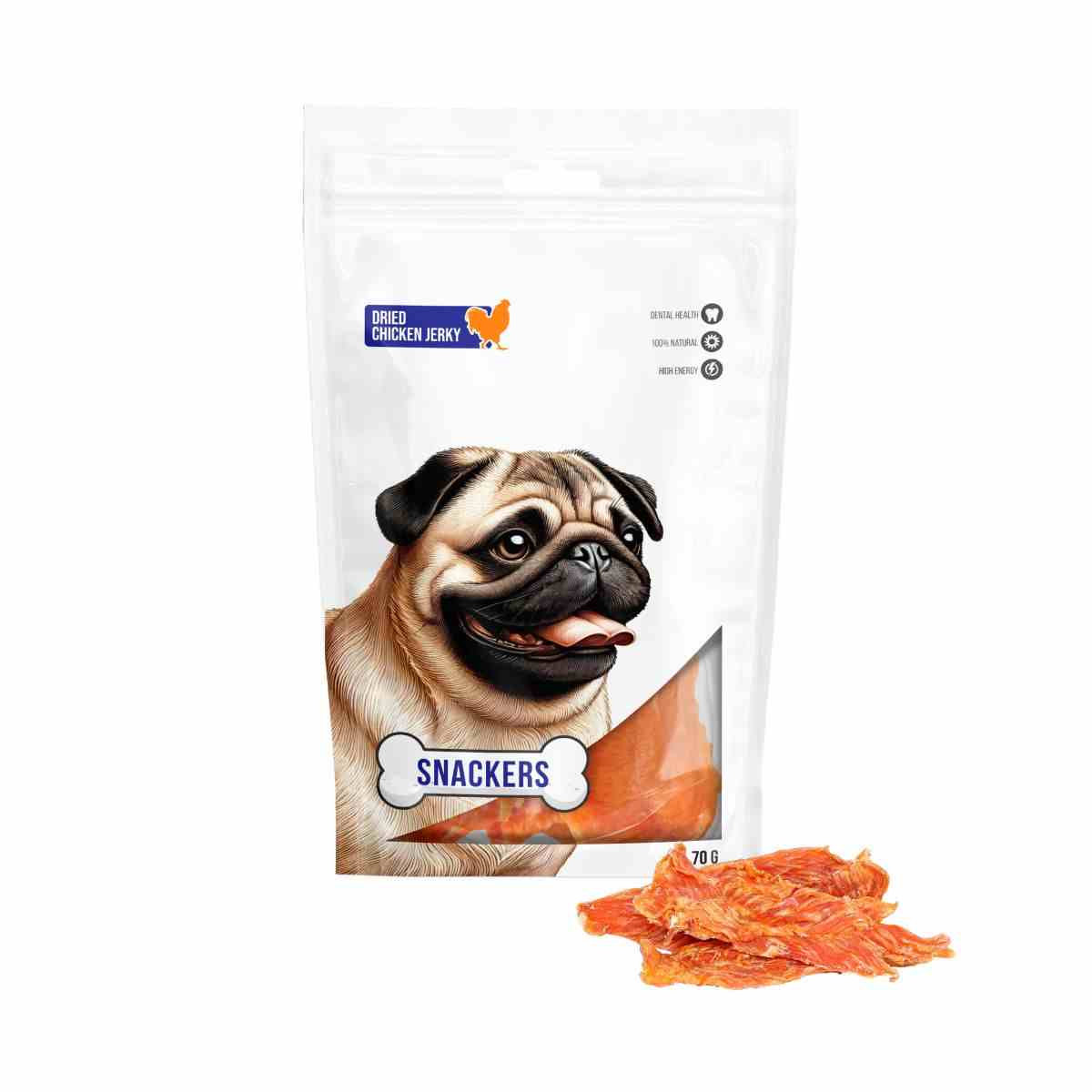 Snackers Dried Chicken Jerky Dog Treats 70g