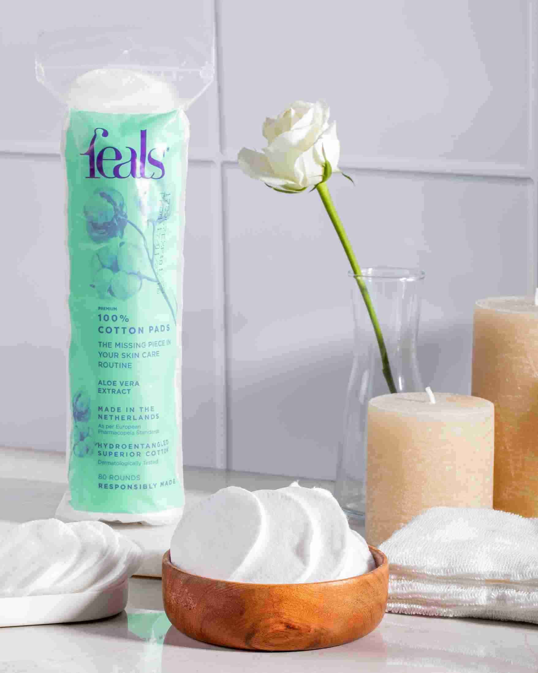 Cotton Pads for Face with Aloe Vera | Makeup remover pads for Face/Eyes | Pre-makeup cleansing | Unmatched Absorbency, Lint Free, Hypoallergenic | 80 Rounds per Pack {Pack of 4} (320 Rounds)