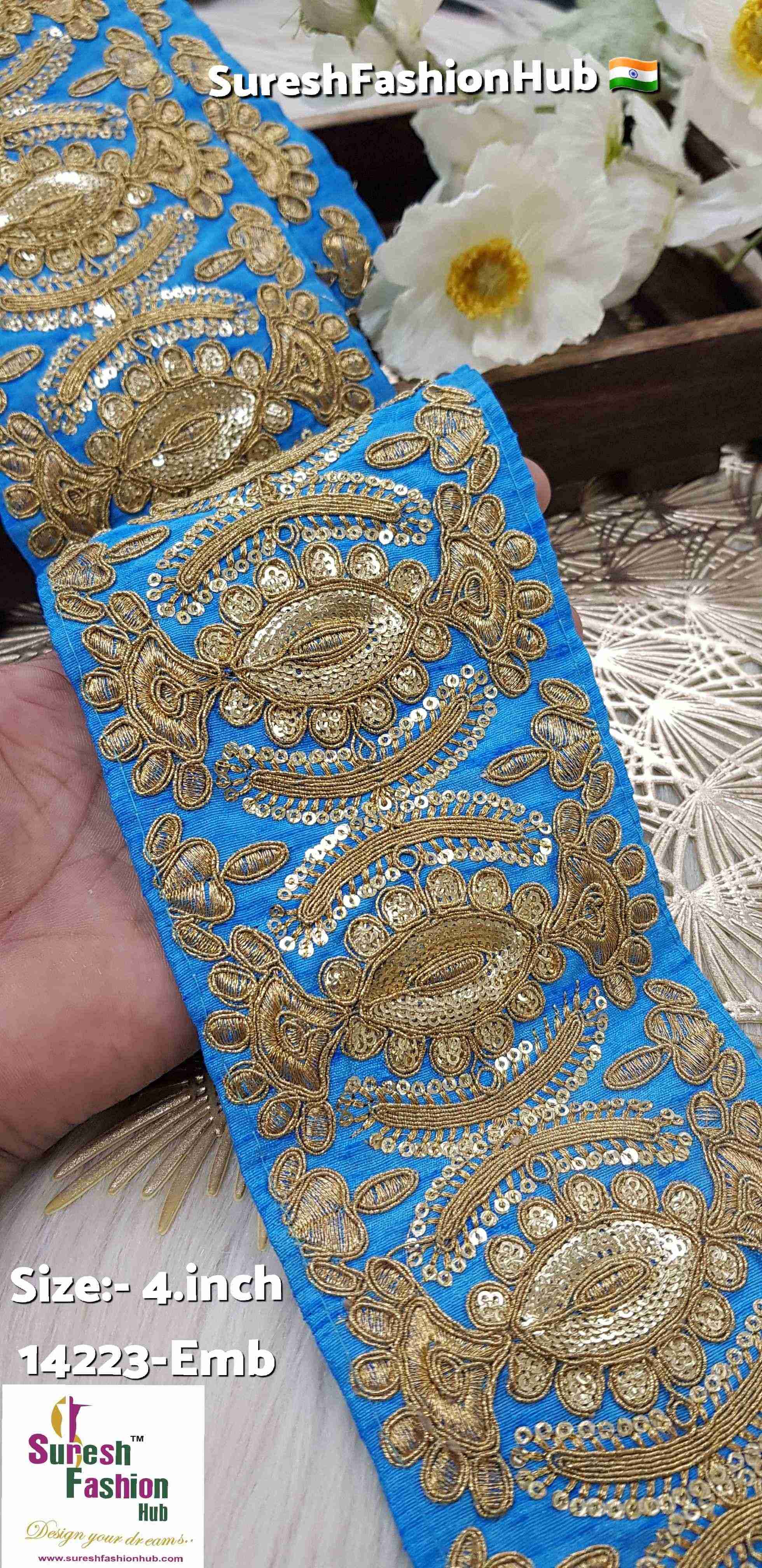 Floral Zari Embroidered Lace
