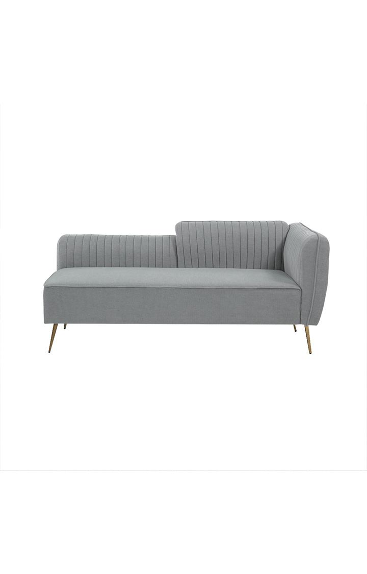neudot Diva RHS Sofa Chaise Lounger with Golden Legs for Living Room|Bedroom|2 Person Sofa|Diwan|Premium Fabric | Solid Wood Frame|2 Seater (Colour : Misty Grey (DIY))