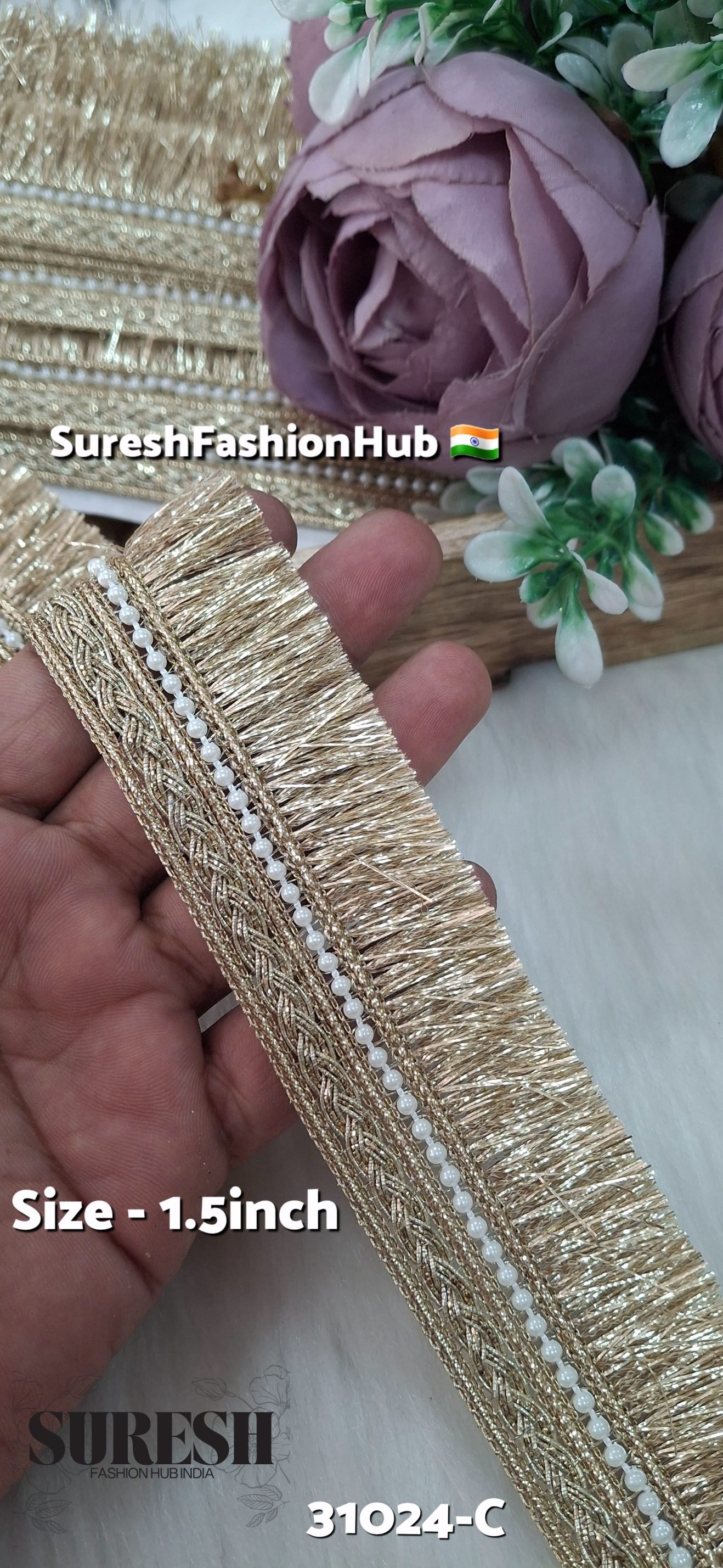 Pearl Badla Fringe Jhalar Lace