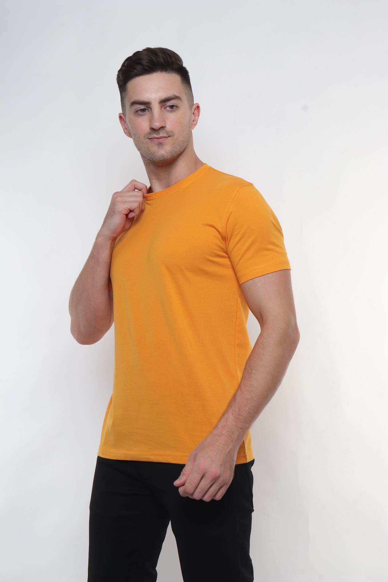 Mustard Round Neck T Shirt