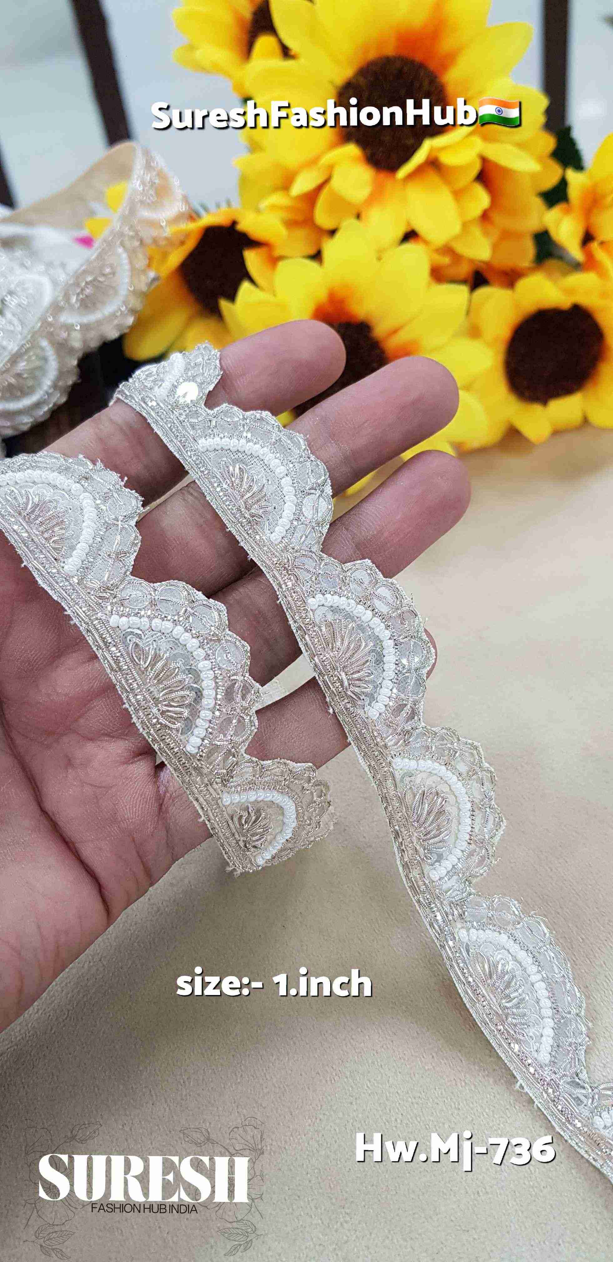 Zardozi One-Side Scalloped Cutwork Lace