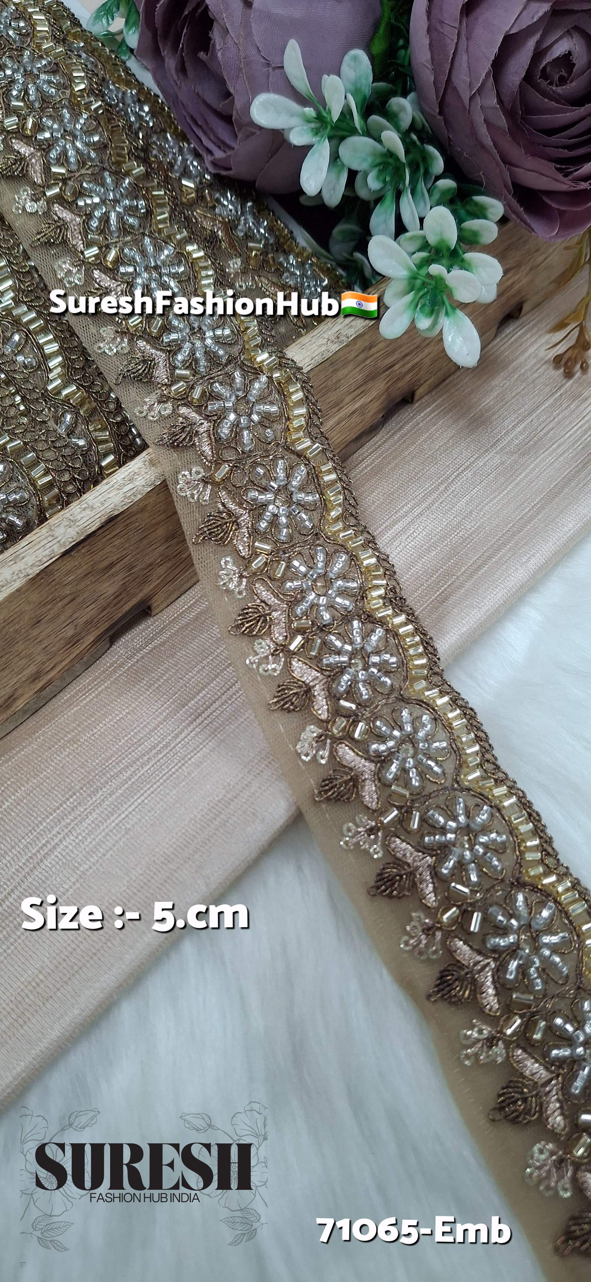 Matt Gold Regal Scalloped Lace
