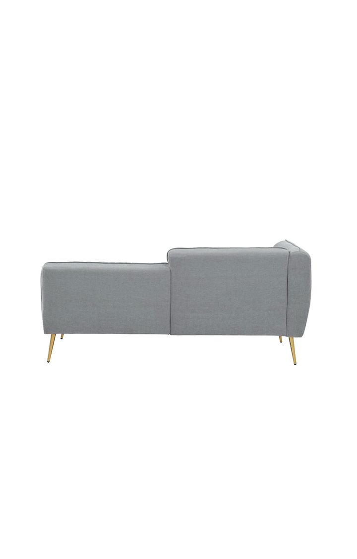neudot Diva LHS Sofa Chaise Lounger with Golden Legs for Living Room|Bedroom|2 Person Sofa|Diwan|Premium Fabric |Solid Wood Frame|2 Seater (Colour : Misty Grey (DIY))