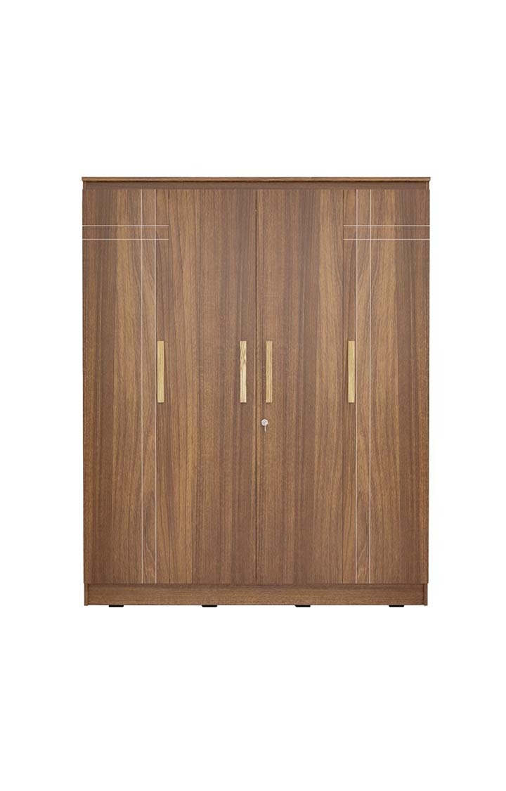 Loyal 4 Door Wardrobe - Leon Teak Finish