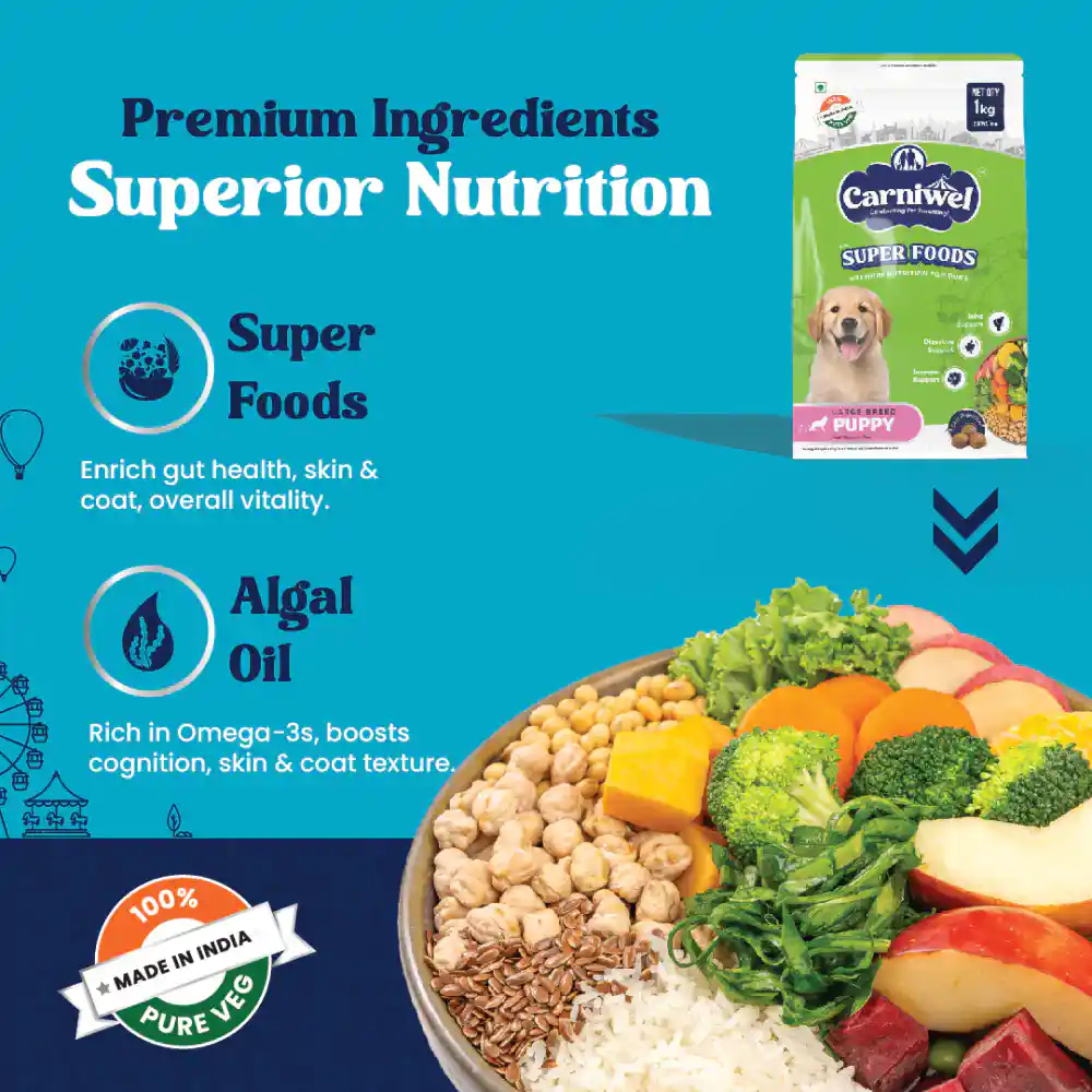 Carniwel Veg Super Food for Large Dog Puppy 1kg – (Best Before Nov’26)