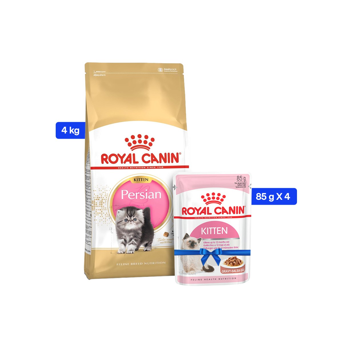 Royal Canin Persian Kitten Dry Cat Food - 4 Kg + Wet Food