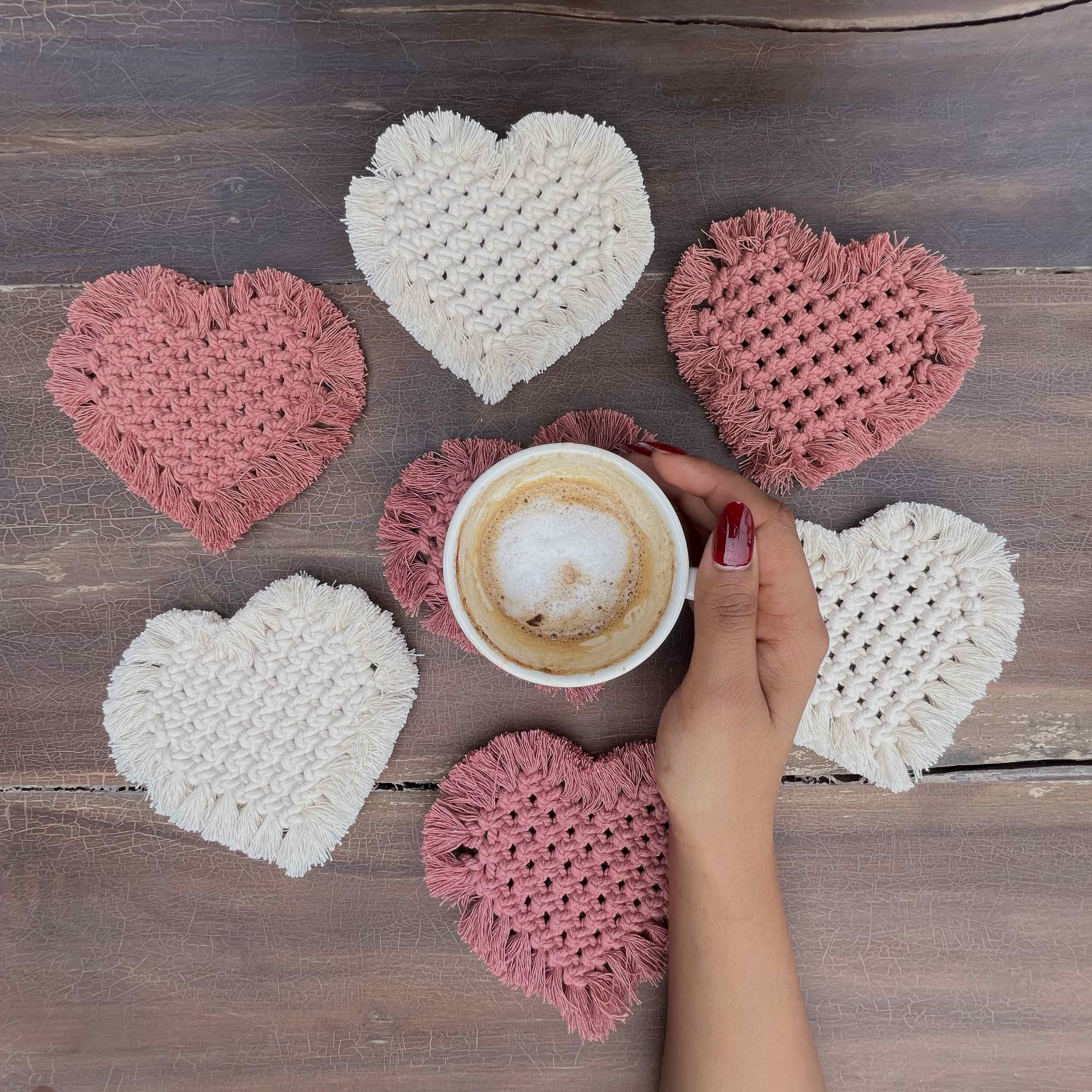 Macrame Heart Coaster
