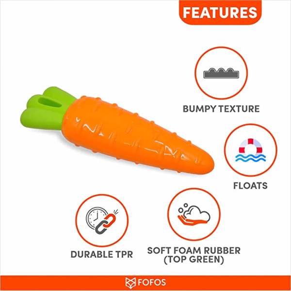 Barkbutler X Fofos Vegi-Bites Carrot Dog Chew Toy