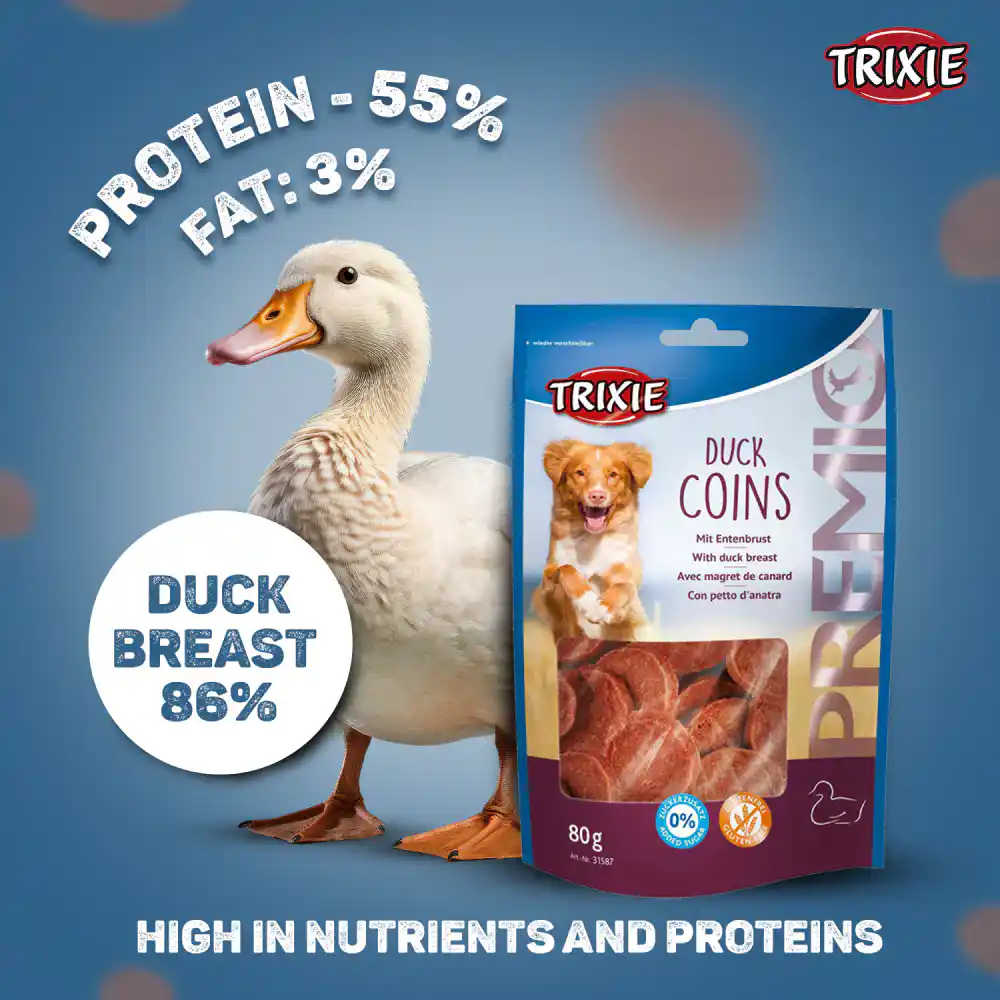 Trixie PREMIO Duck Coins Treat for Dog 80 g
