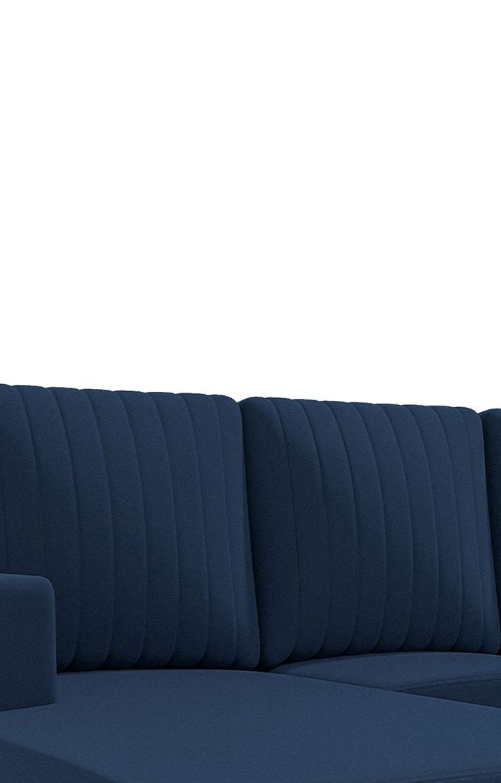 neudot Roman RHS Sectional Sofa for Living Room |6 Person Sofa|Premium Fabric with Cushioned Armrest | Solid Wood Frame|6 Seater in Cobalt Blue Color