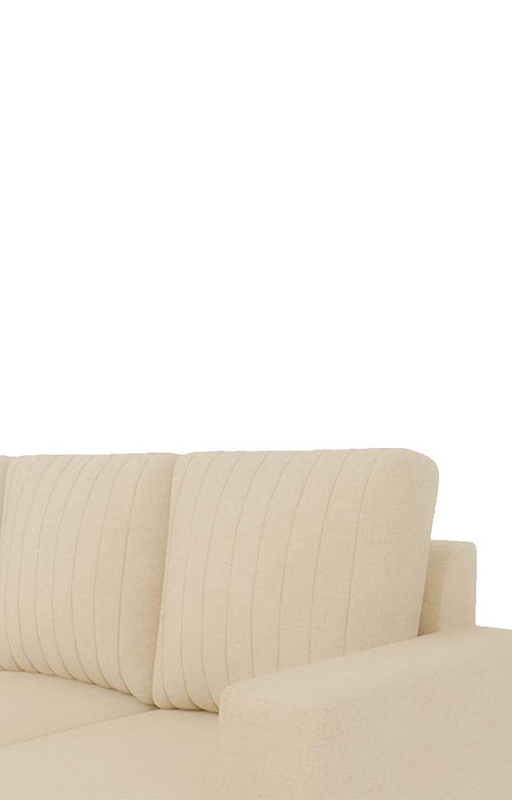 neudot Roman RHS Sectional Sofa for Living Room |6 Person Sofa|Premium Fabric with Cushioned Armrest | Solid Wood Frame|6 Seater in Neo Beige Color