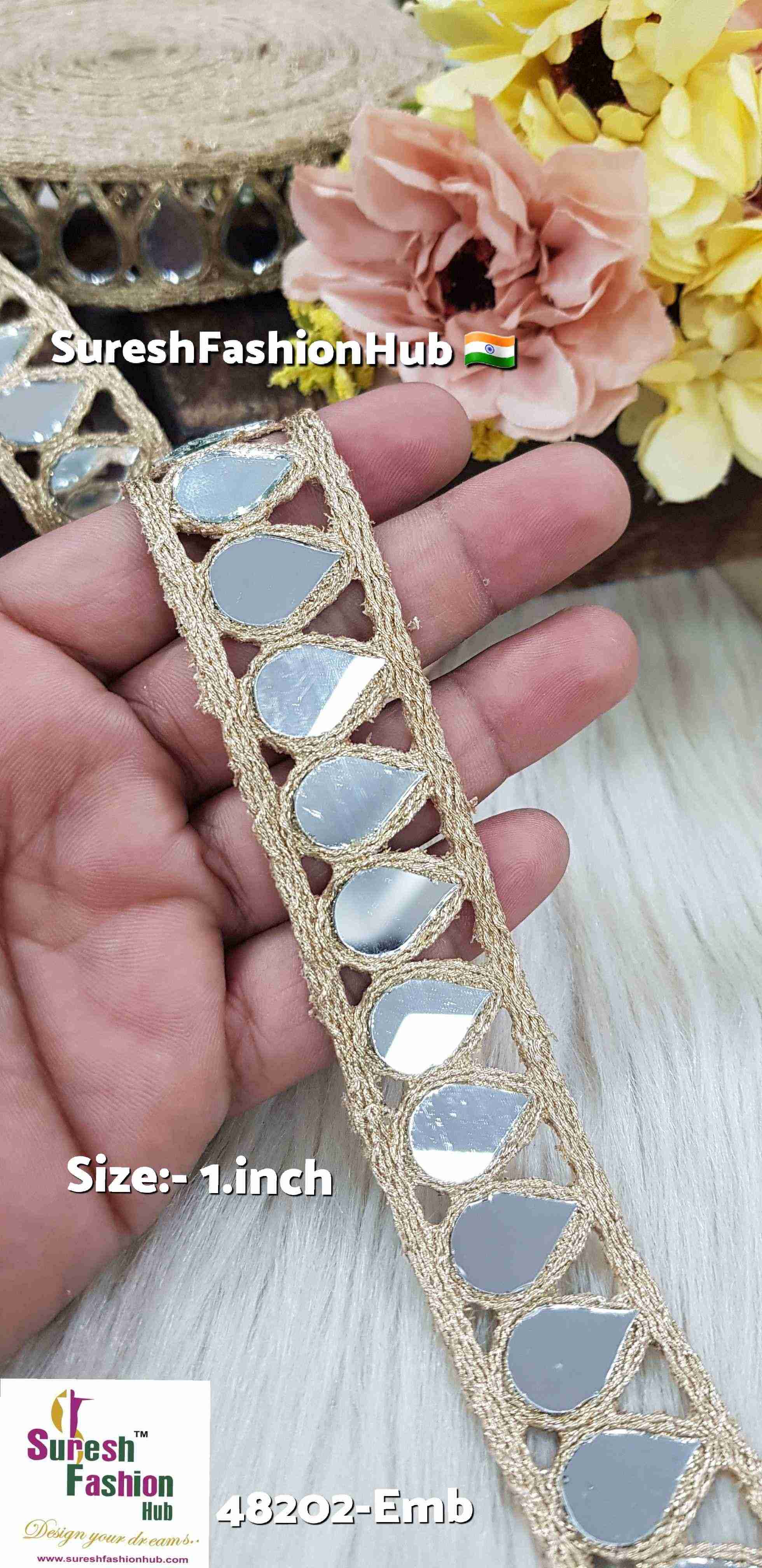 Pearl Drop Mirror Cutwork Lace