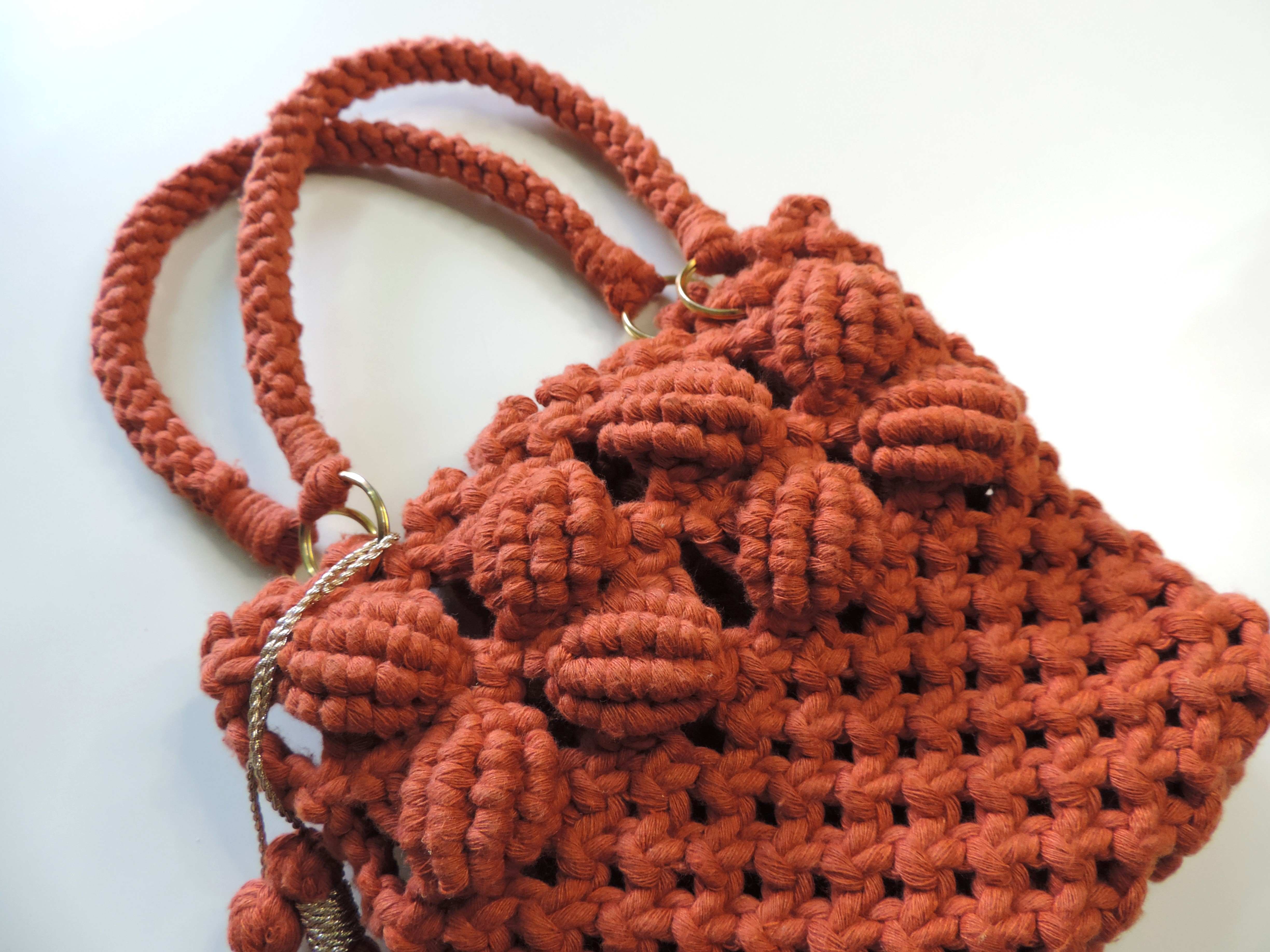 Macrame Flower Bucket Bag