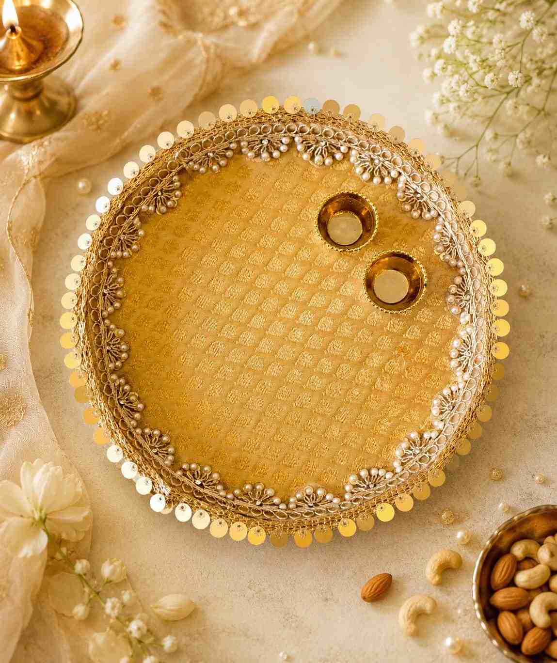 Traditional Pooja thalis |Diya