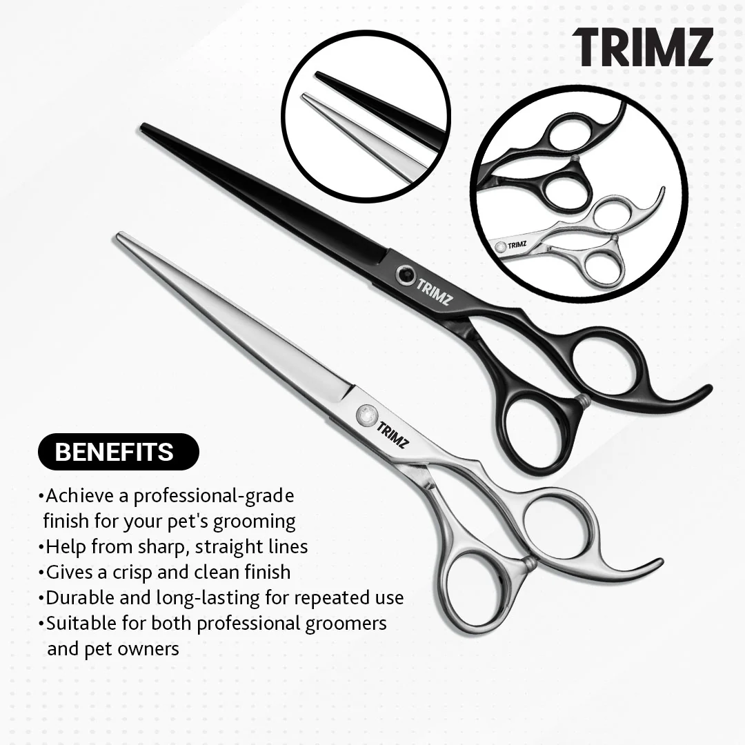Trimz Scissors 7Inch Straight Sparkling, Silver