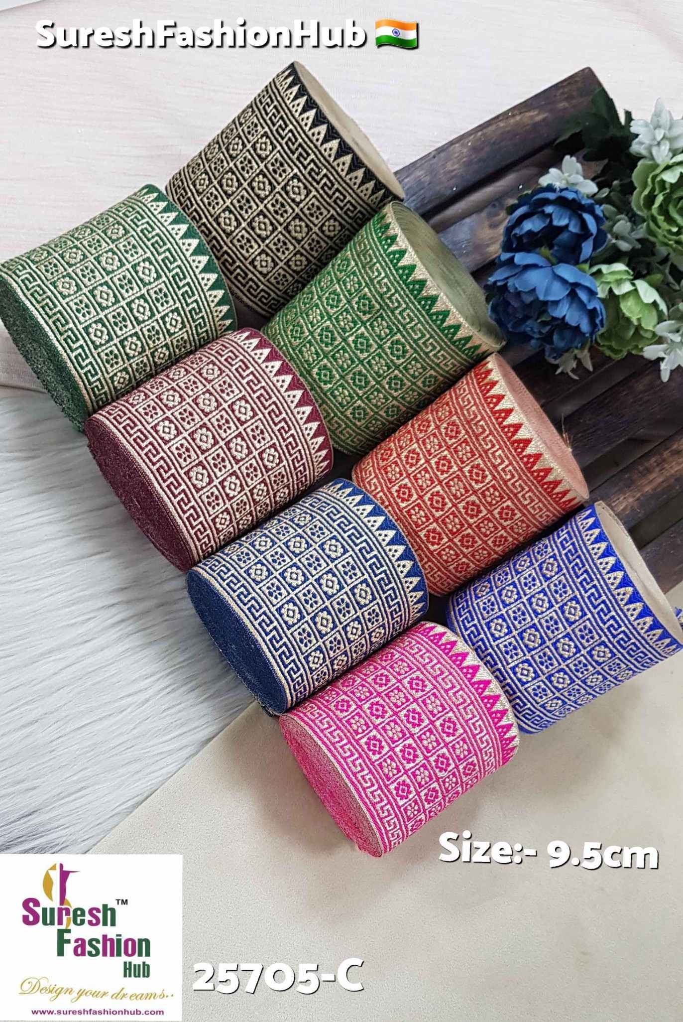 25705-C Rani Banarasi Floral Lace