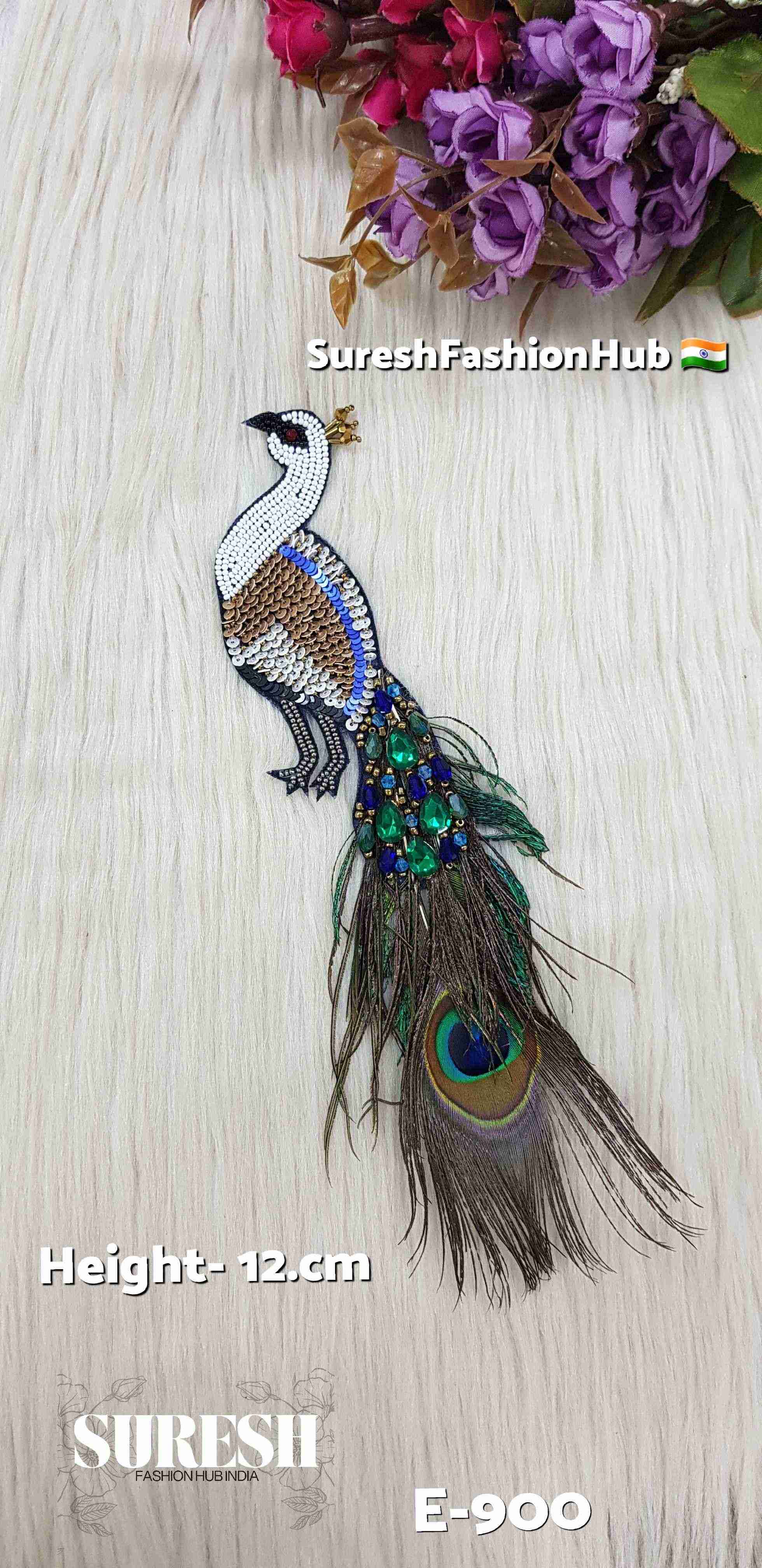 White Peacock Patch – Left Facing | E-900