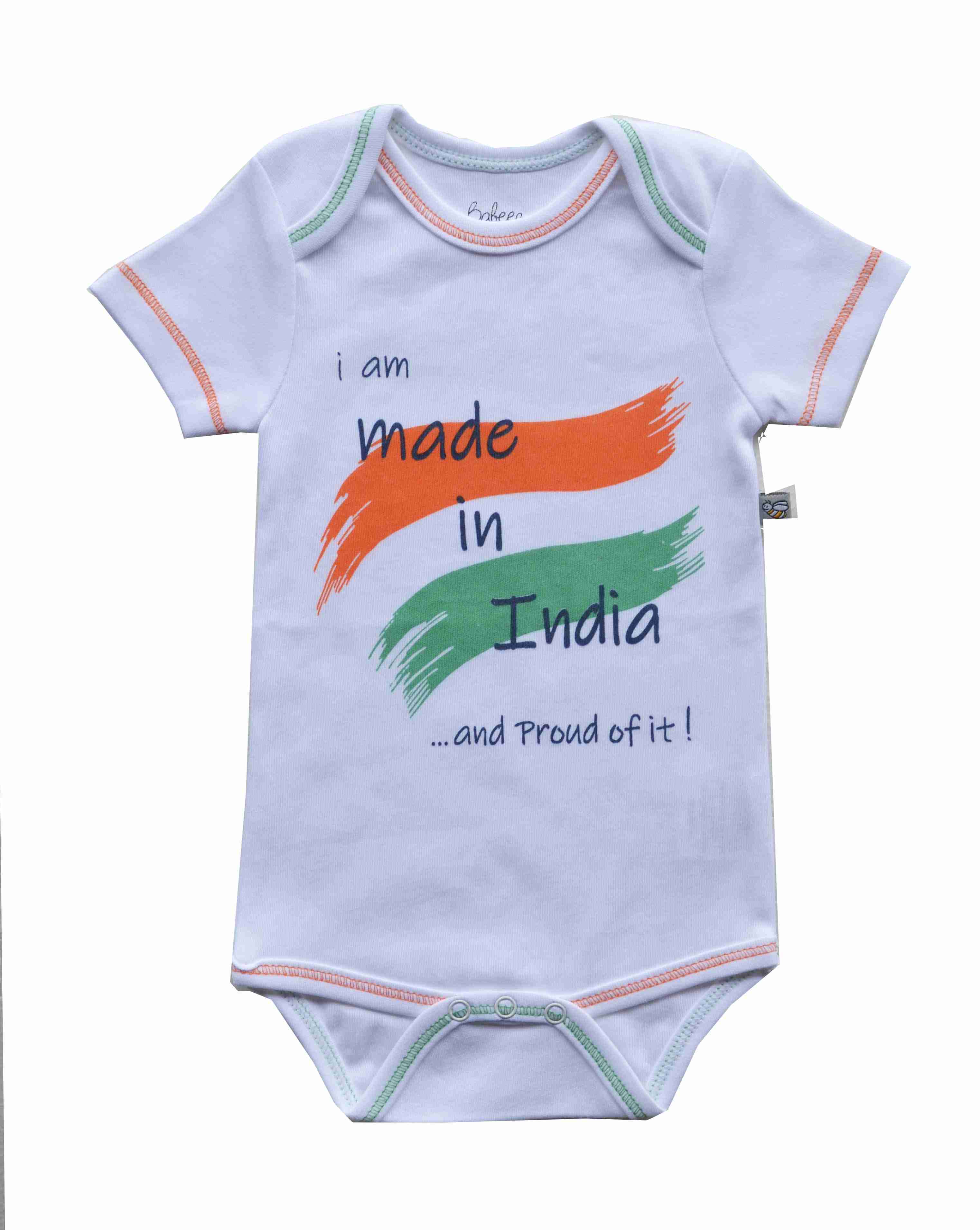 Baby's White Romper/Onesie,Tricolor