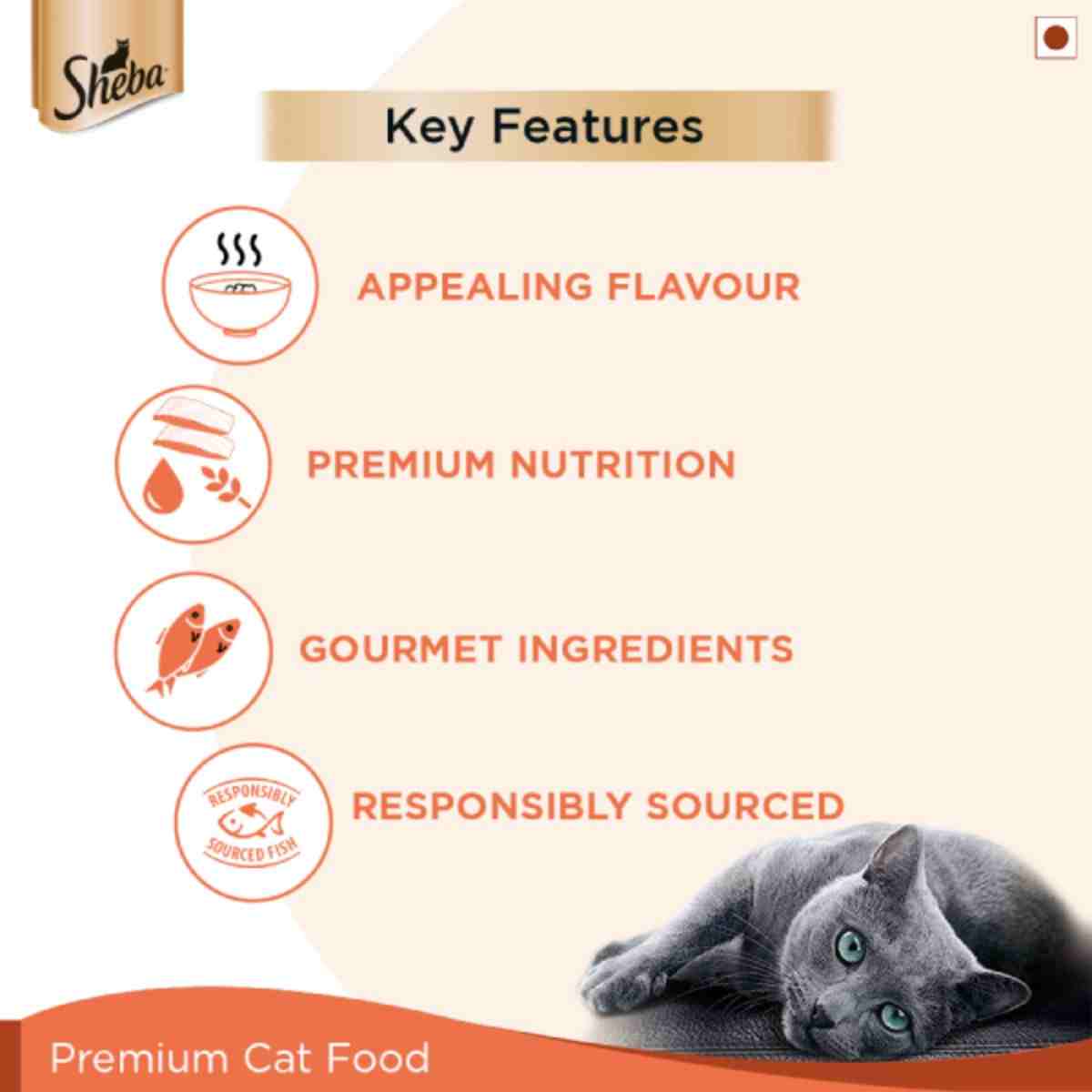 Sheba Premium Fish with Sasami Wet Cat Food - 35 gm