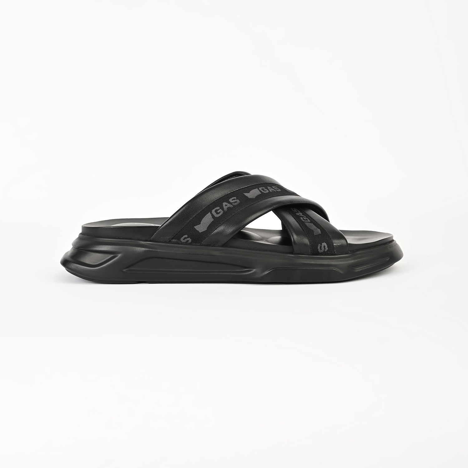 Men Furbo Black Sandals