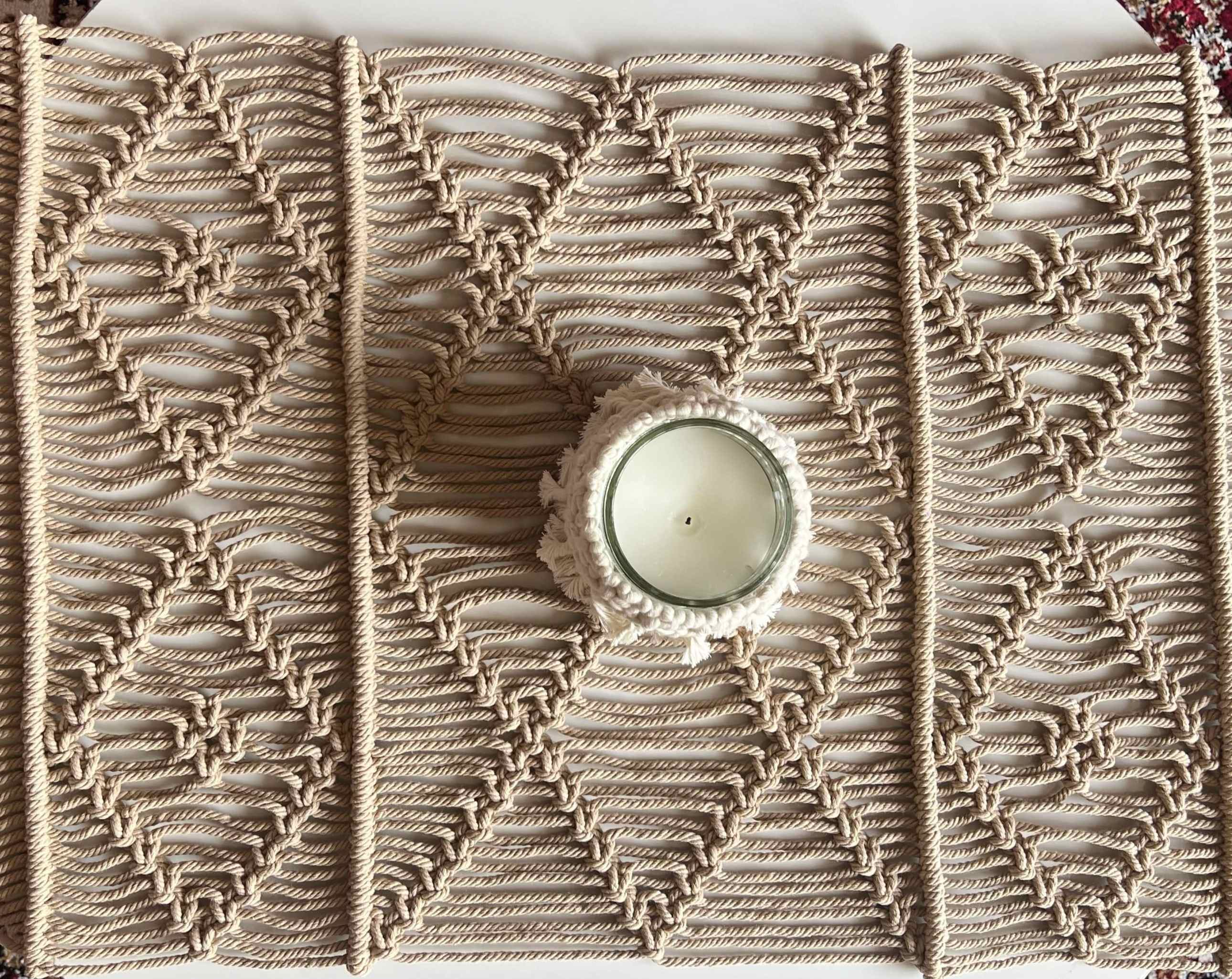 Macrame "Diamond Weave" Table Mat