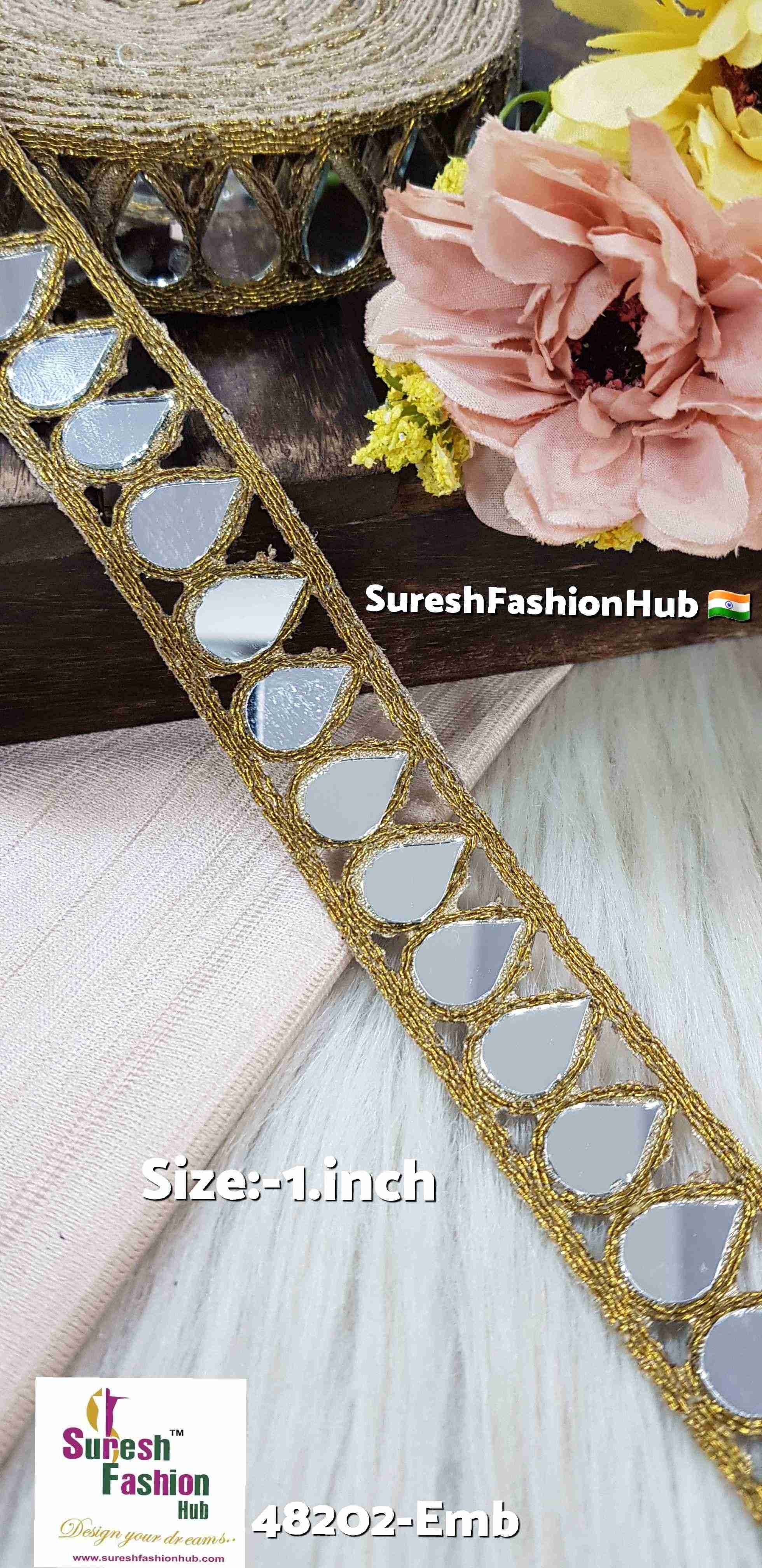 Matt Drop Mirror Cutwork Lace